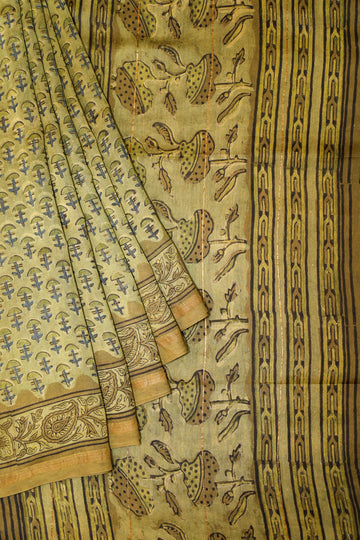Block printed Chanderi Silk Cotton Saree#18