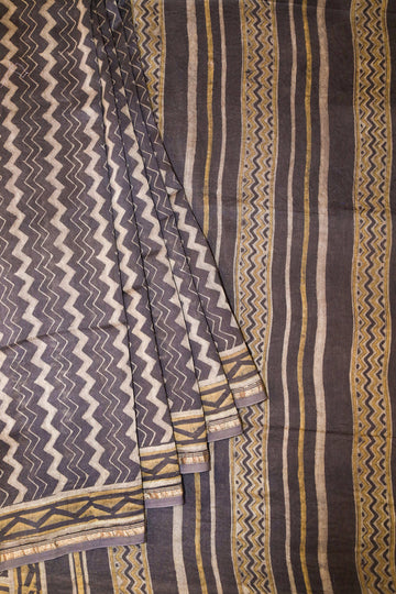 Akola Block printed Chanderi Silk Cotton Saree#14