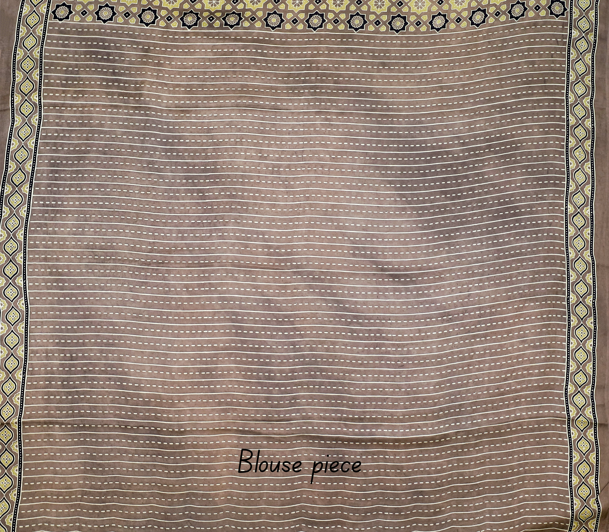 Ajrakh block printed Modal Silk Saree #21