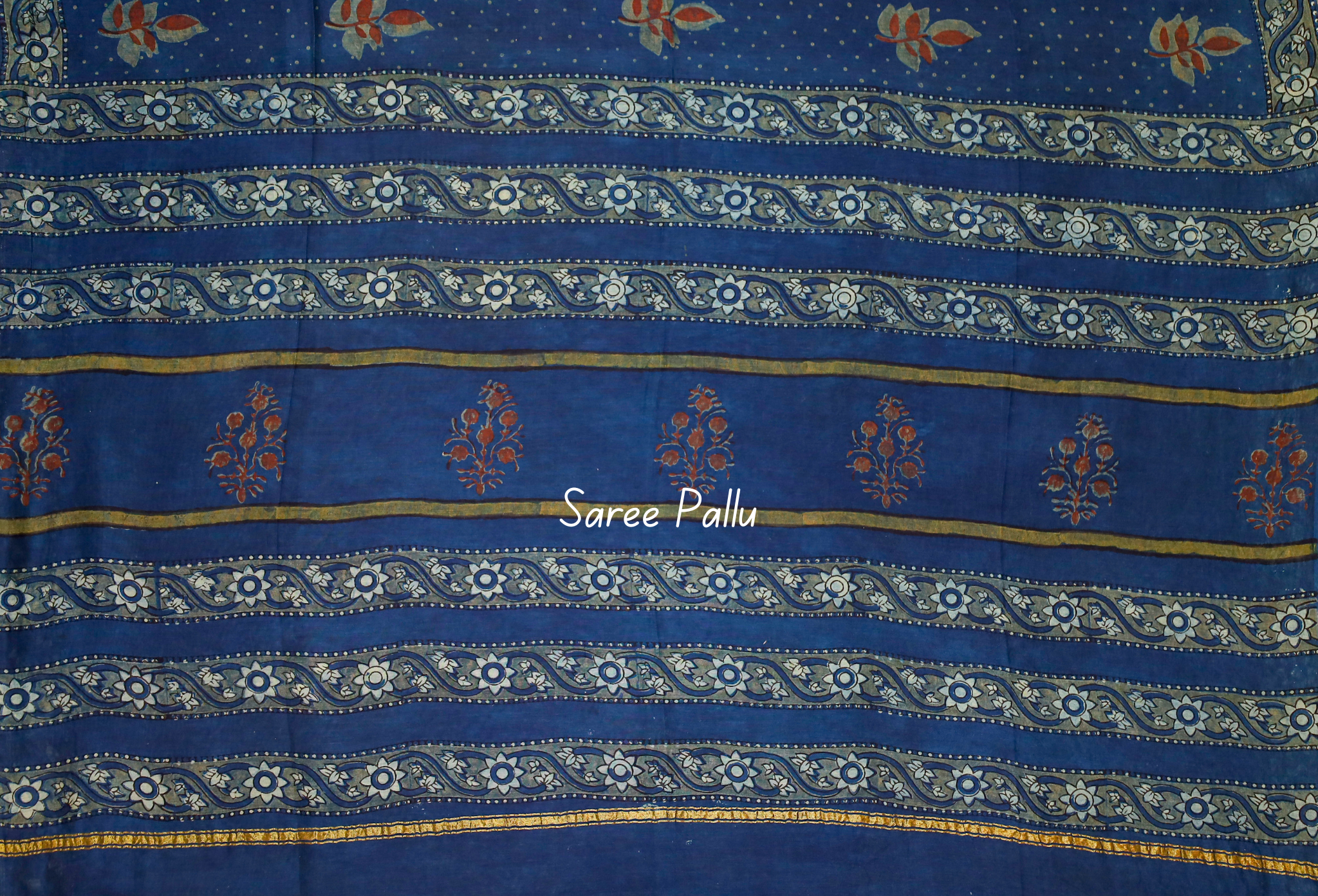 Akola Block printed Chanderi Silk Cotton Saree#15