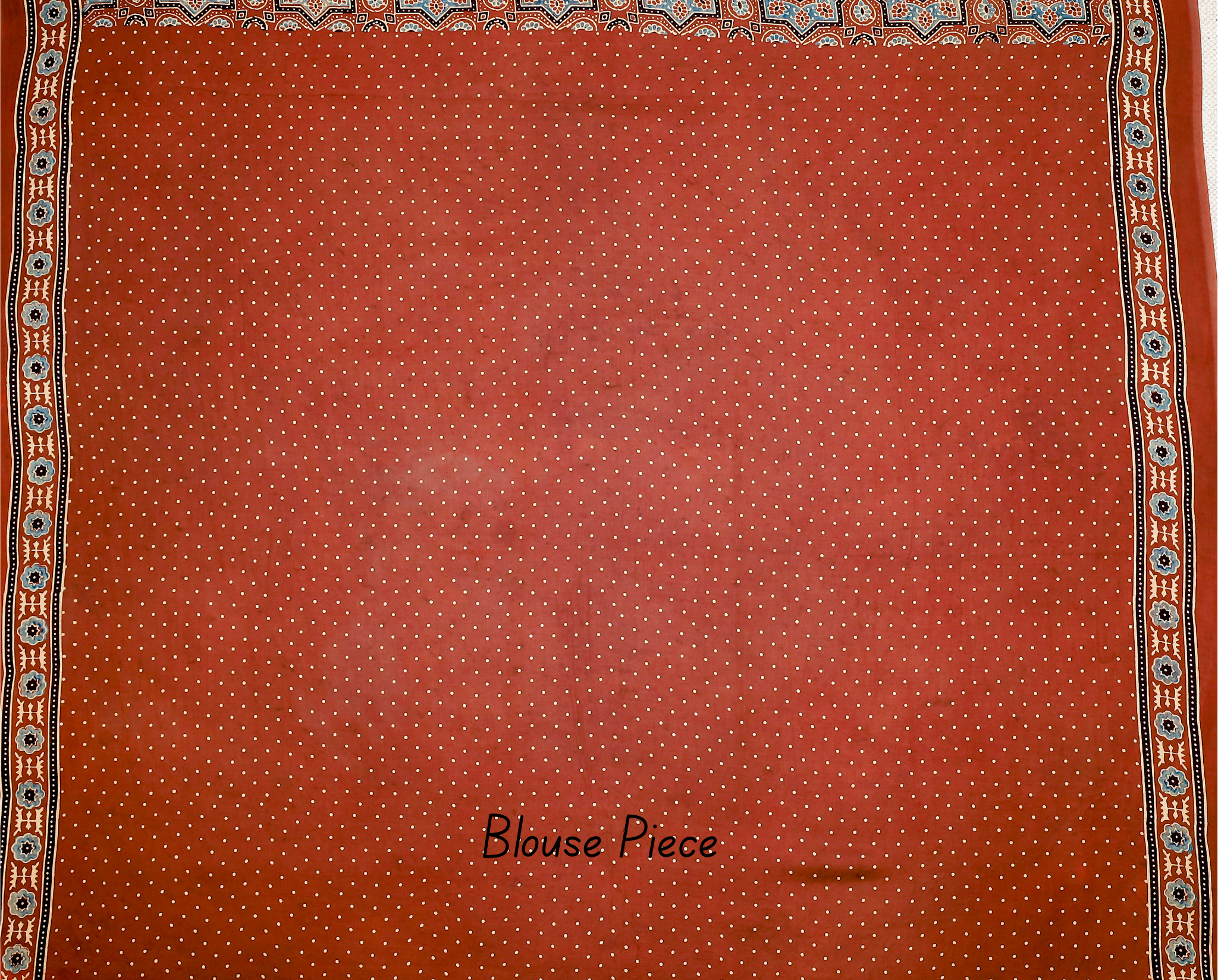 Ajrakh block printed Modal Silk Saree #23