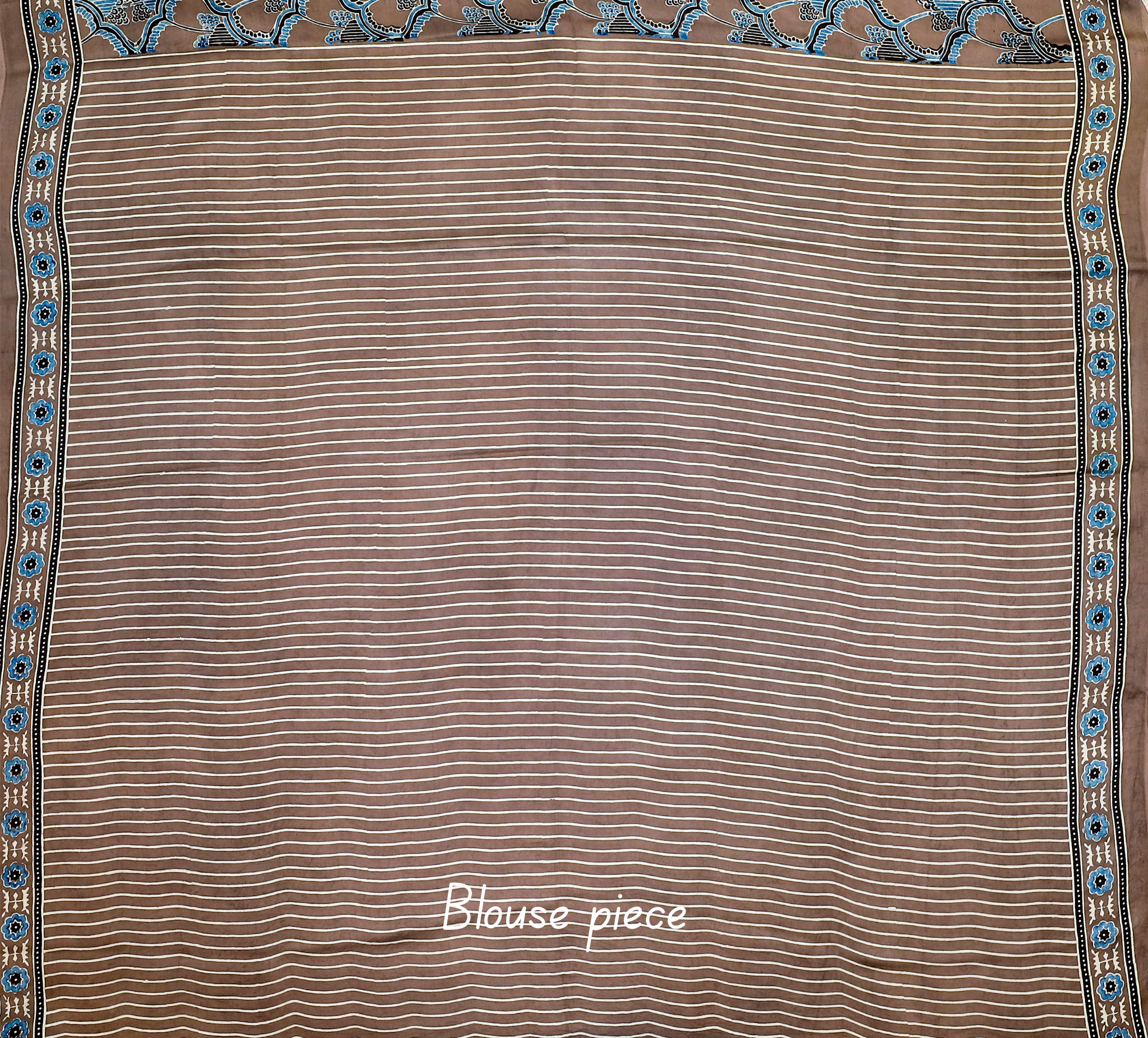 Ajrakh block printed Modal Silk Saree # 6