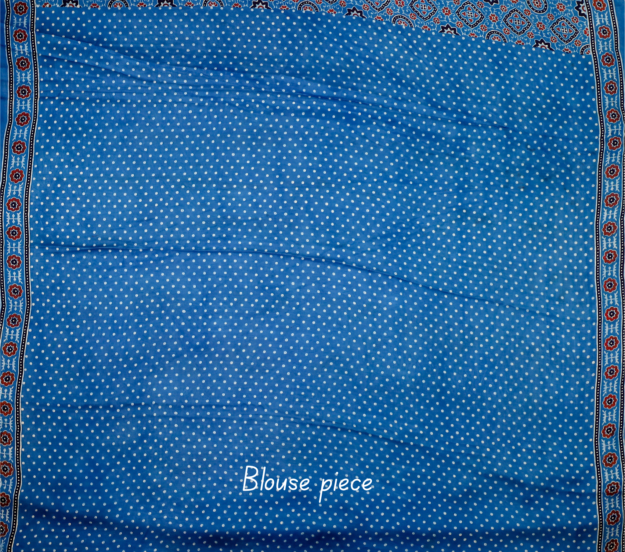 Ajrakh block printed Modal Silk Saree #22