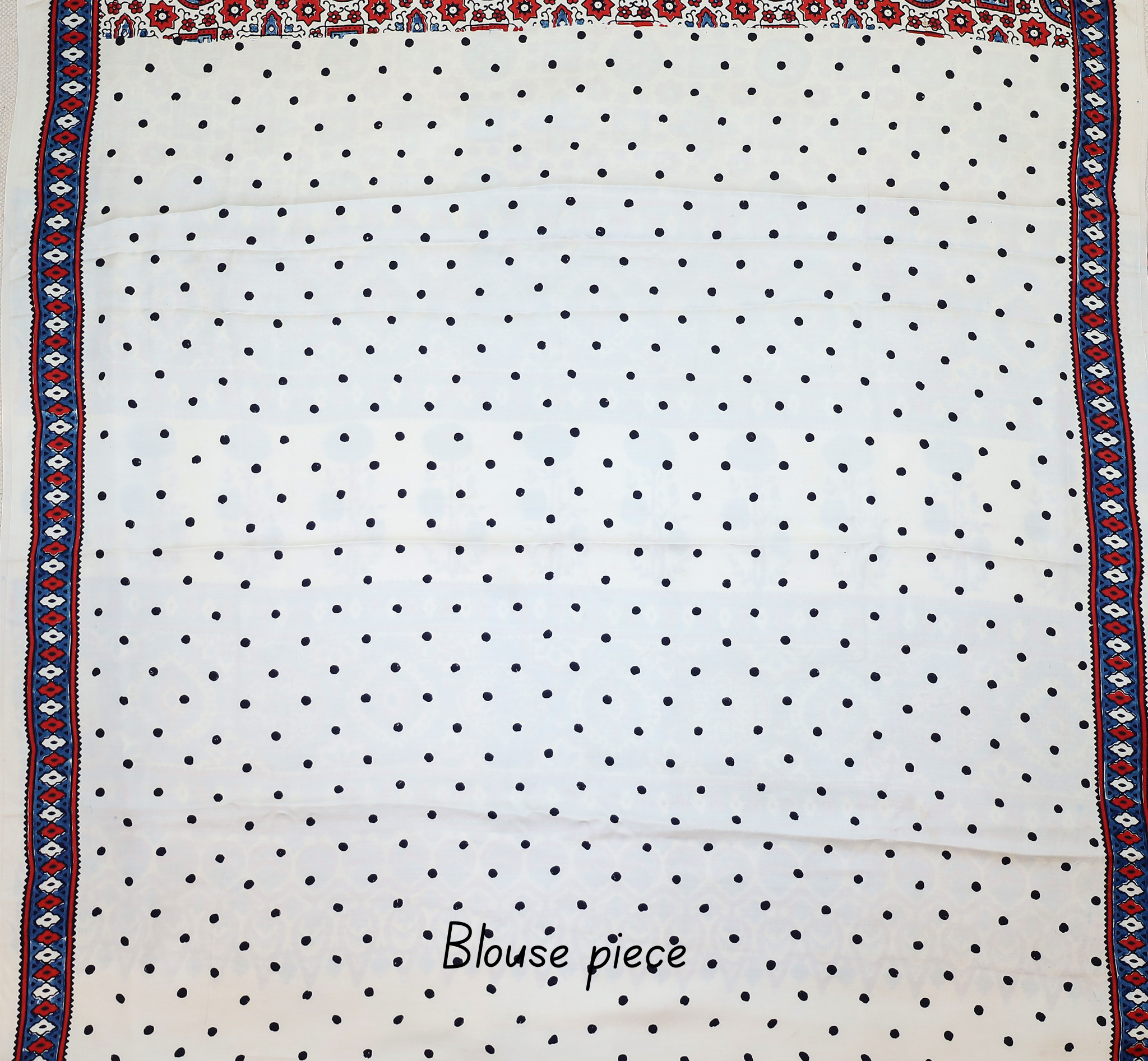 Ajrakh block printed Modal Silk Saree # 10