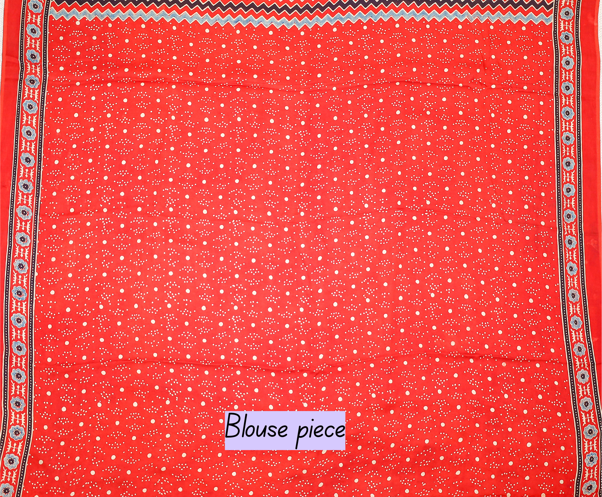 Ajrakh block printed Modal Silk Saree # 9