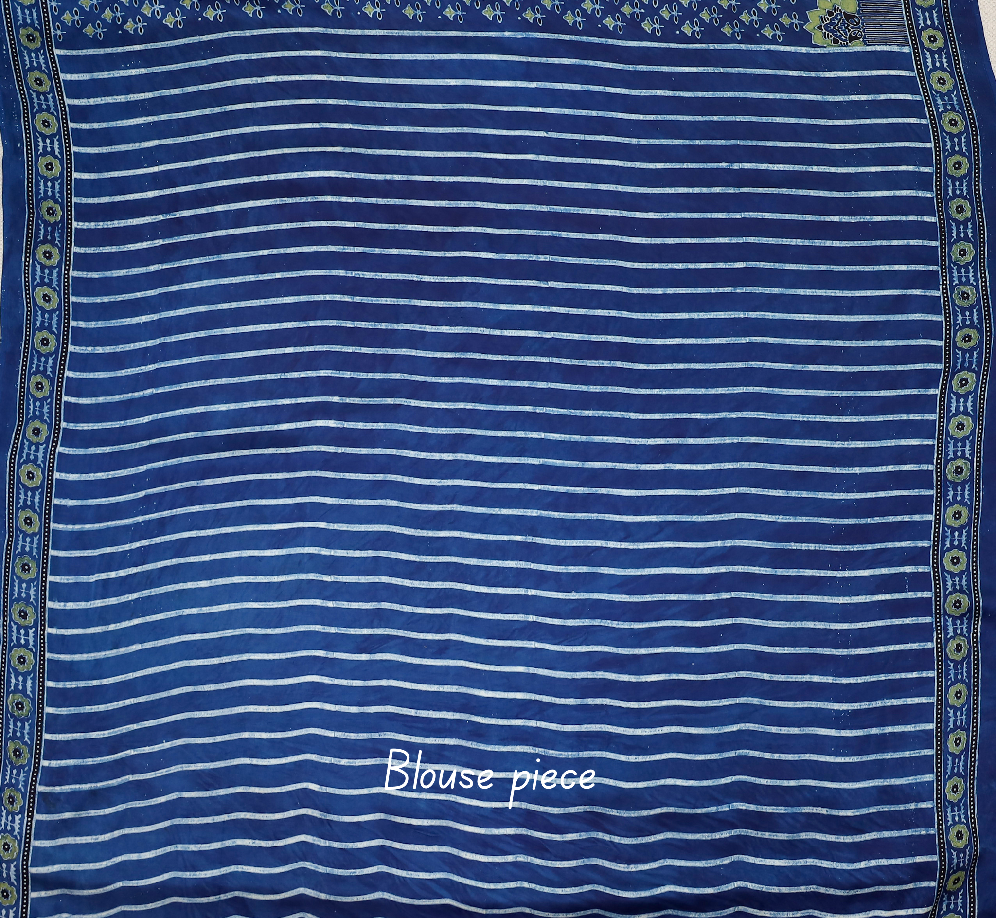 Ajrakh block printed Modal Silk Saree # 7