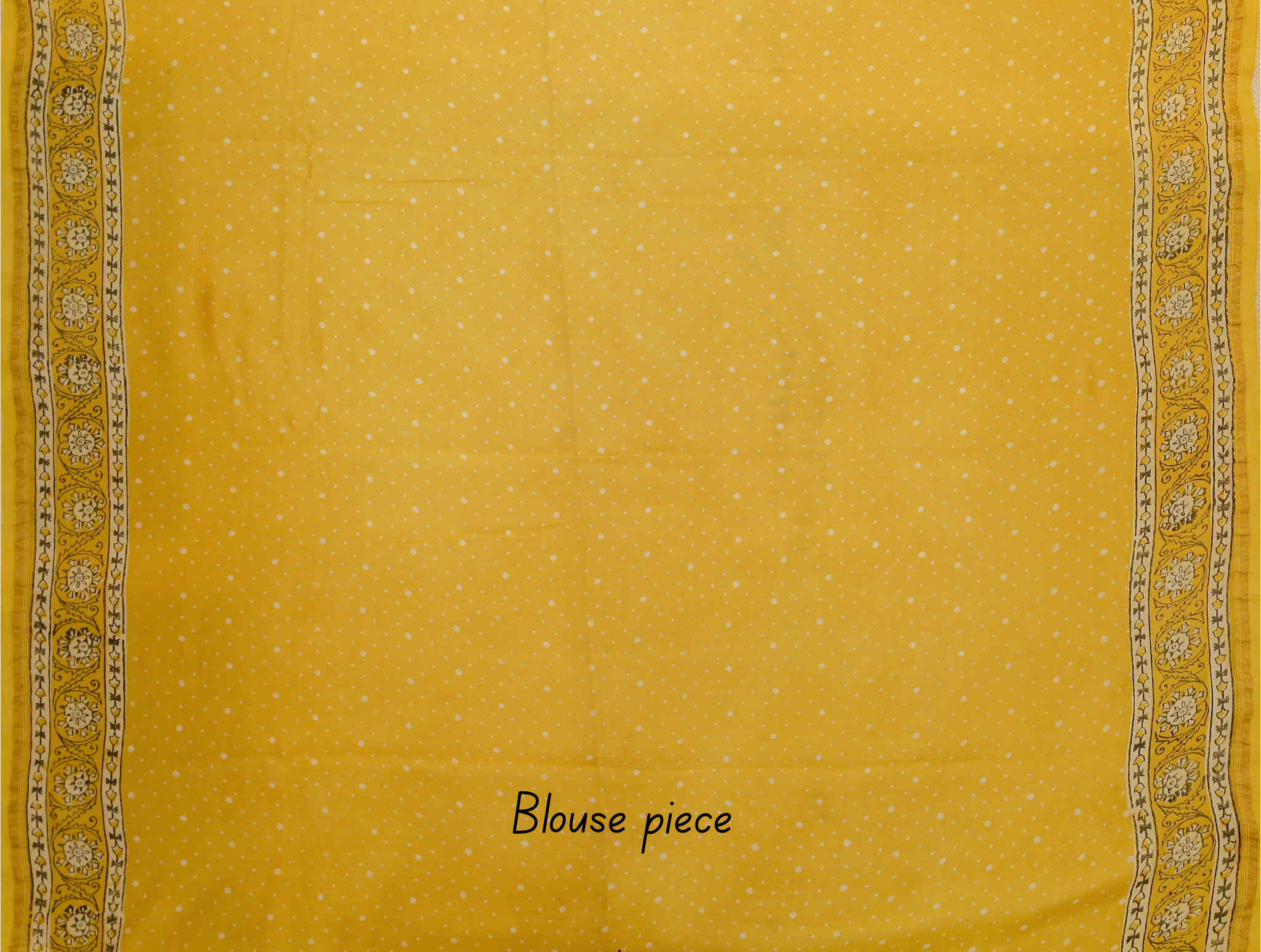 Yellow Akola Blockprint saree # 28