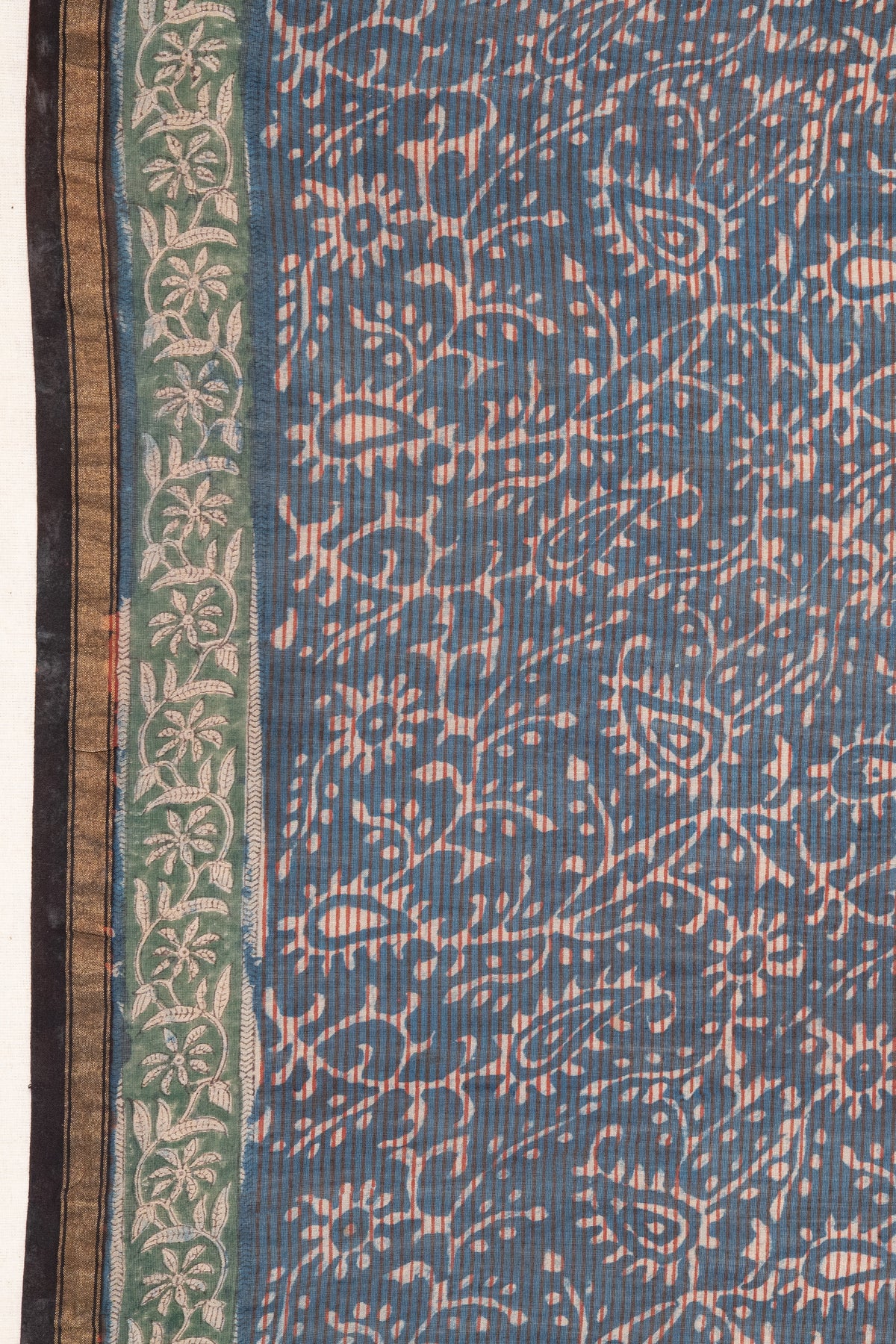 Bagru Dabu Blockprinted Chanderi SilkCotton Saree # 77