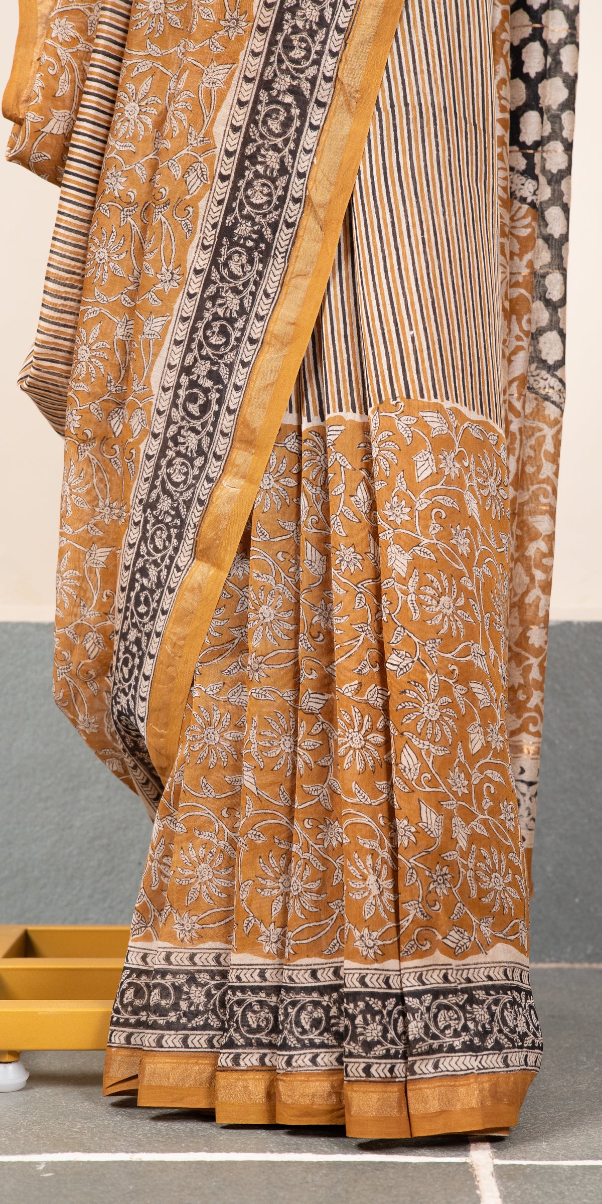 Bagru Blockprinted Chanderi Silkcotton Saree #80