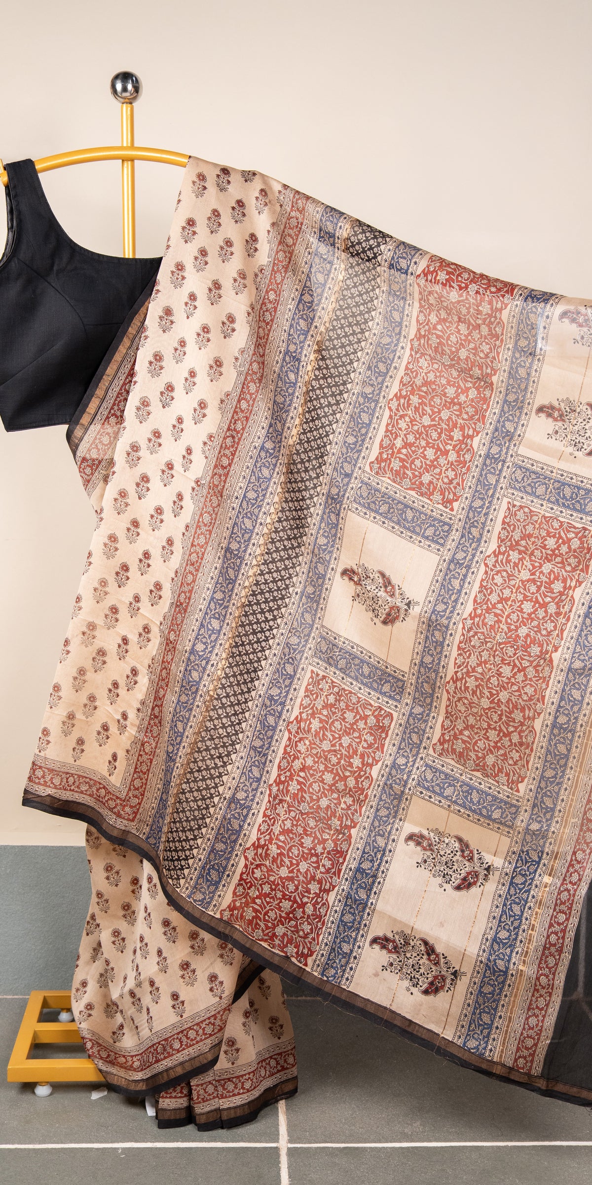 Bagru Blockprinted Chanderi Silkcotton Saree #81