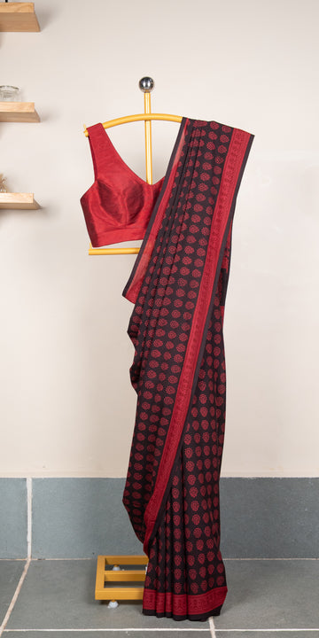 Bagh Blockprinted Cotton Saree # 84