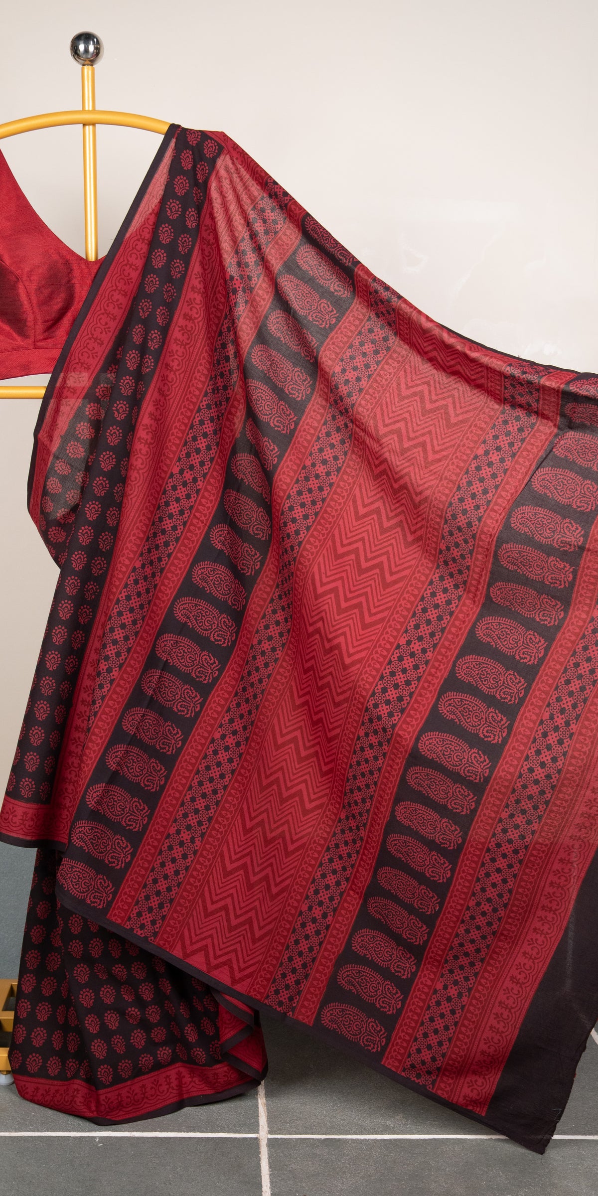 Bagh Blockprinted Cotton Saree # 84