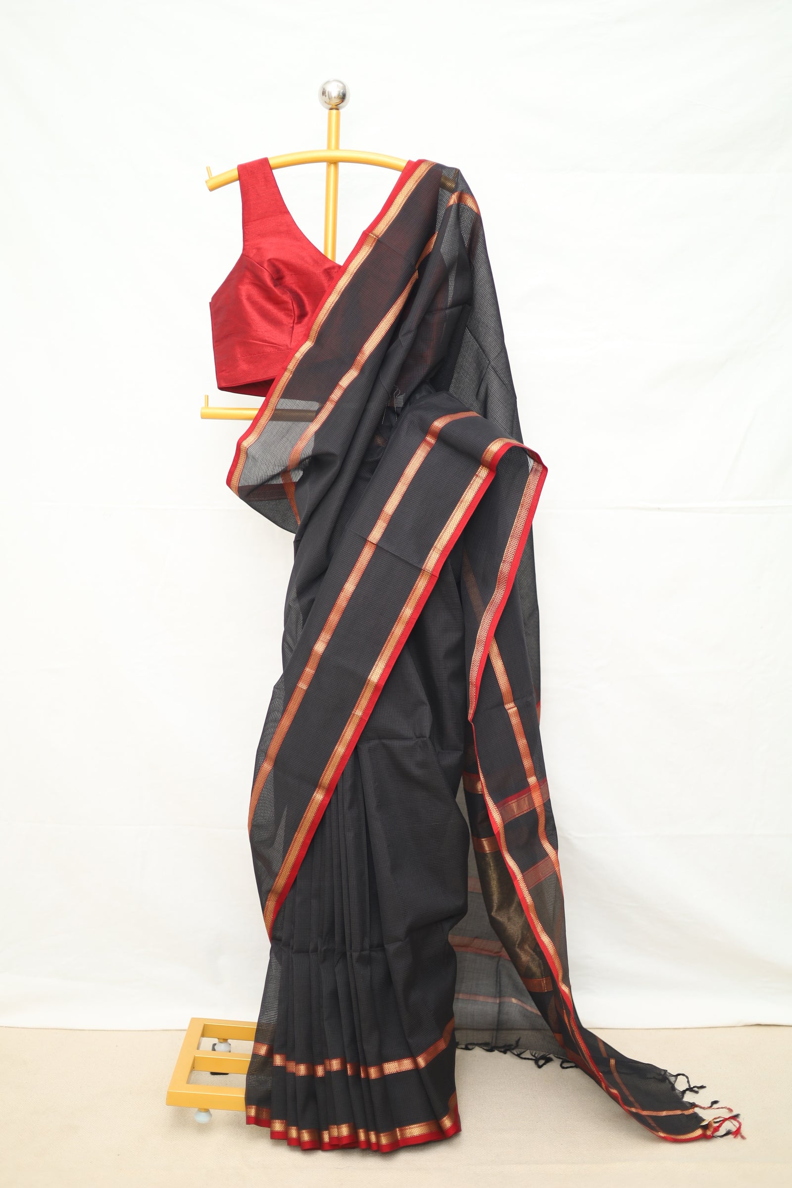 Maheshwari SelfChecks Saree with Double Border Saree # 40