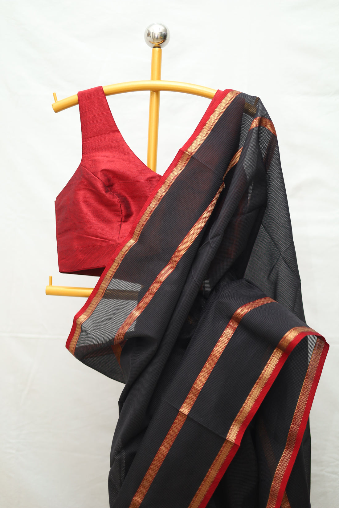 Maheshwari SelfChecks Saree with Double Border Saree # 40