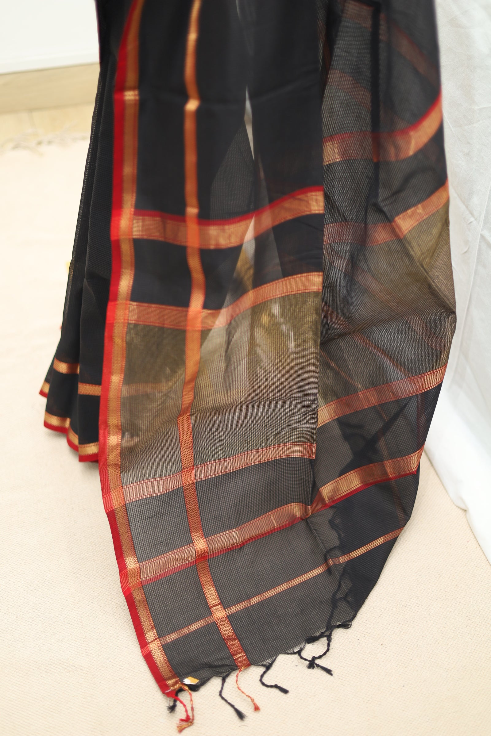 Maheshwari SelfChecks Saree with Double Border Saree # 40