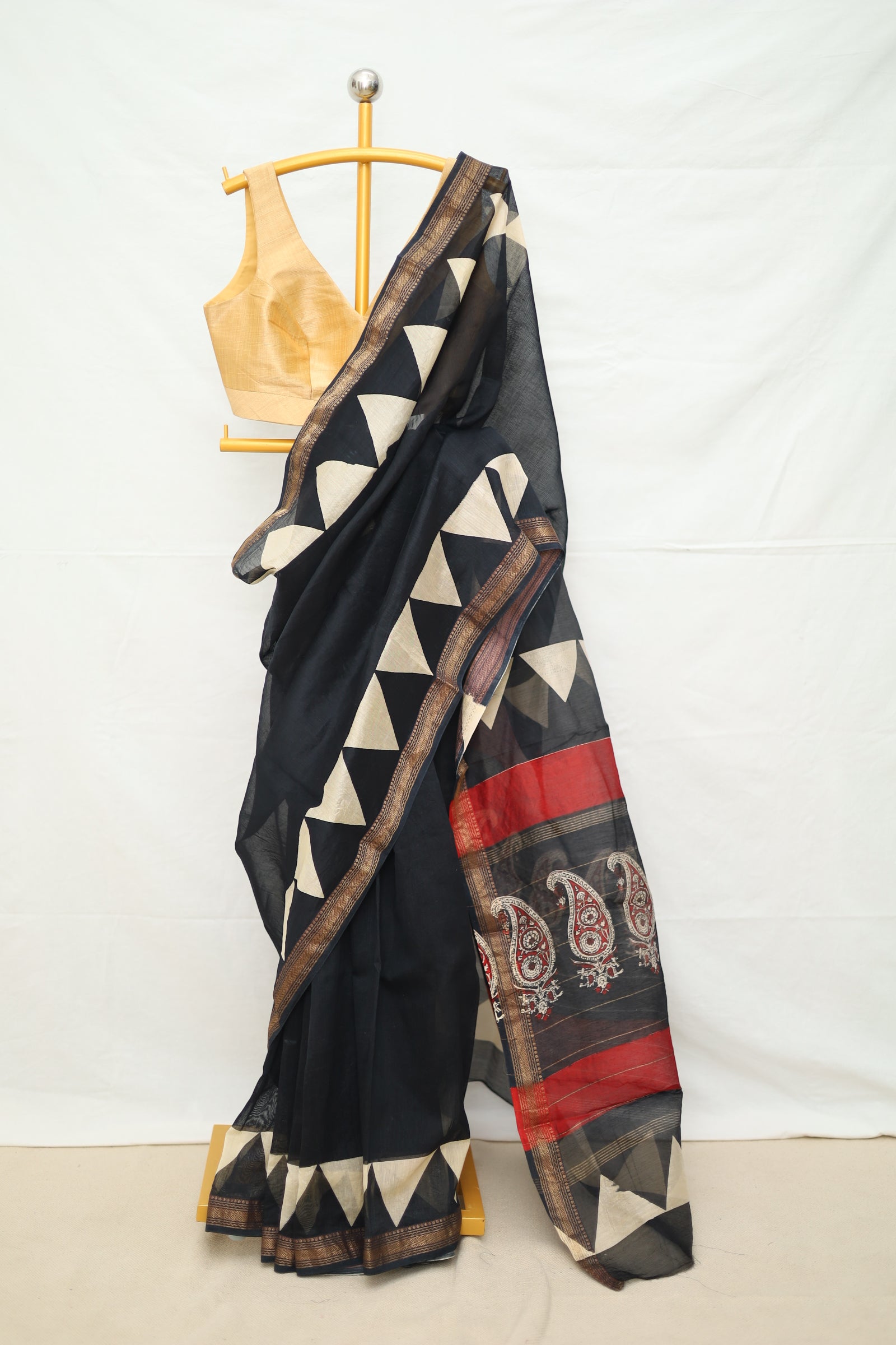 Maheshwari Blockprinted Saree # 45
