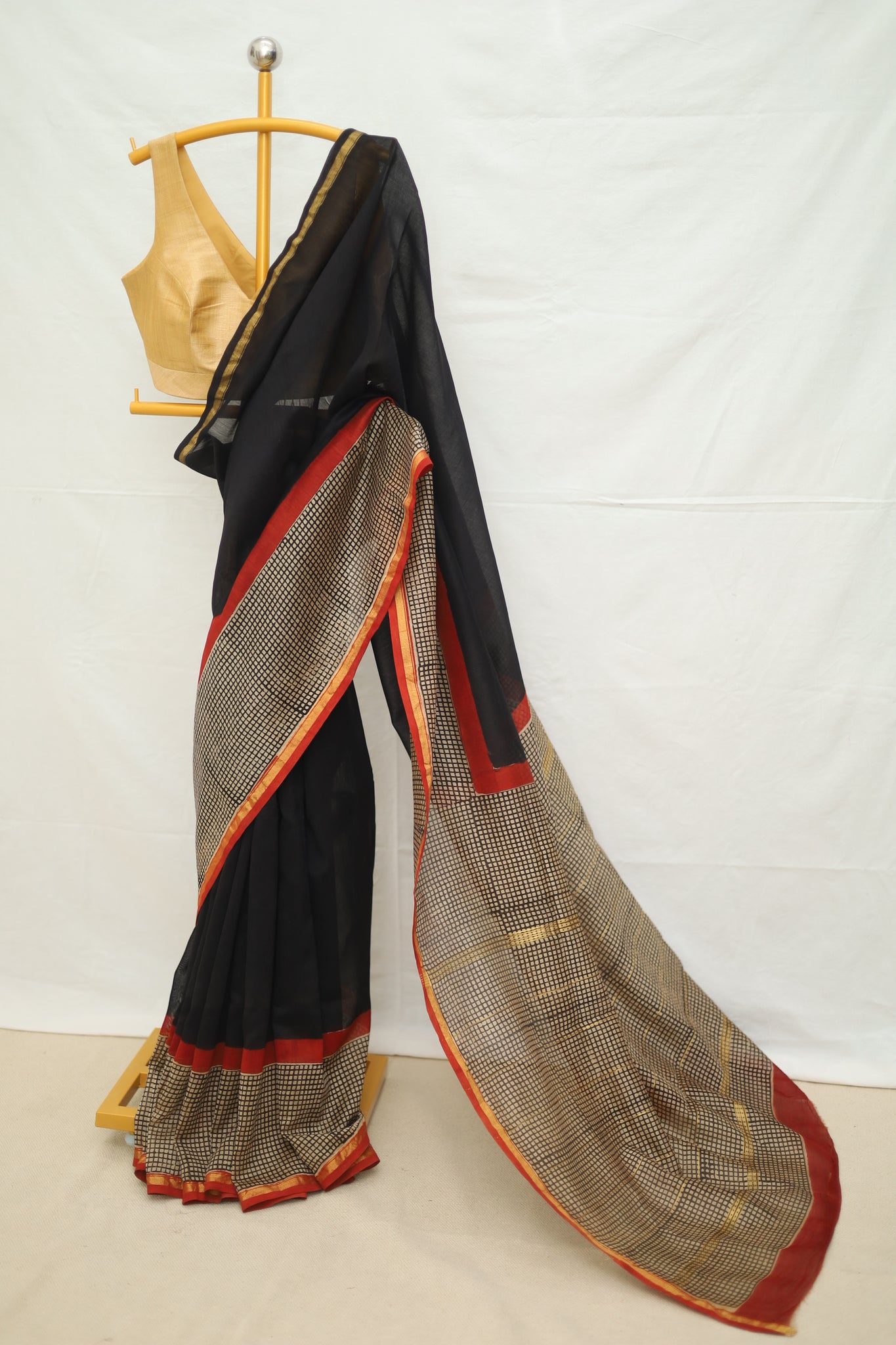 Chanderi Blockprinted Saree # 46