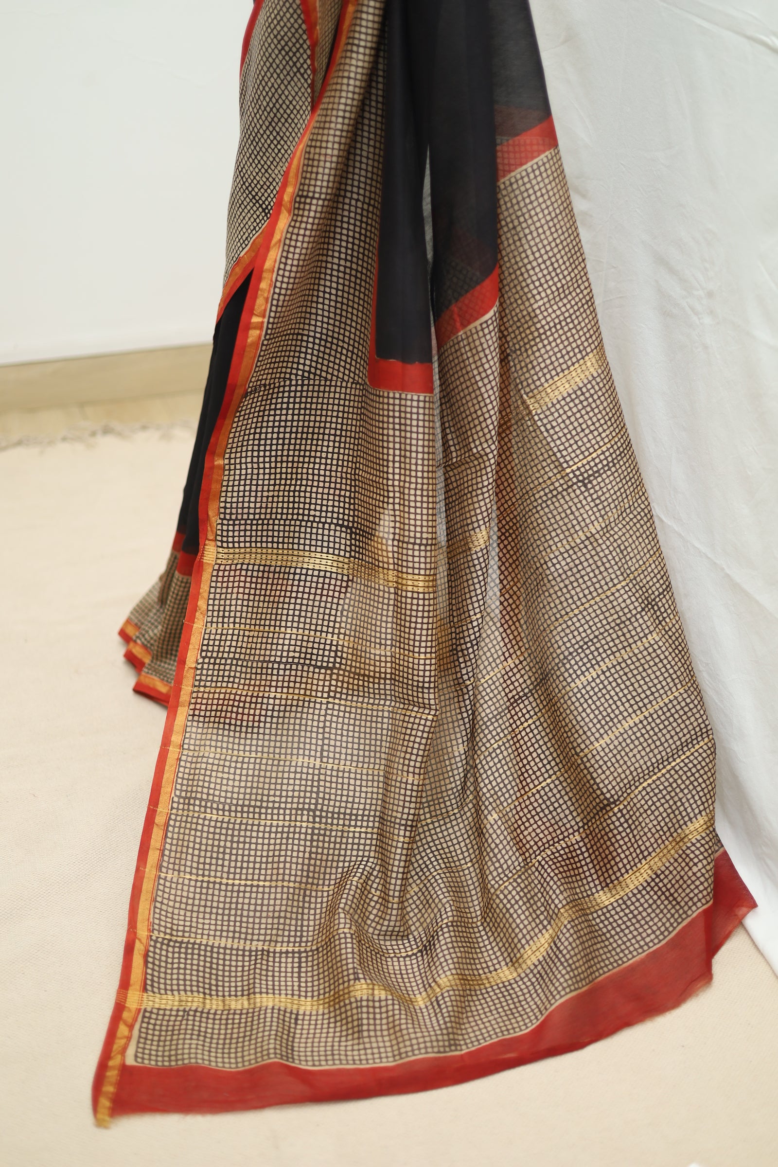 Chanderi Blockprinted Saree # 46