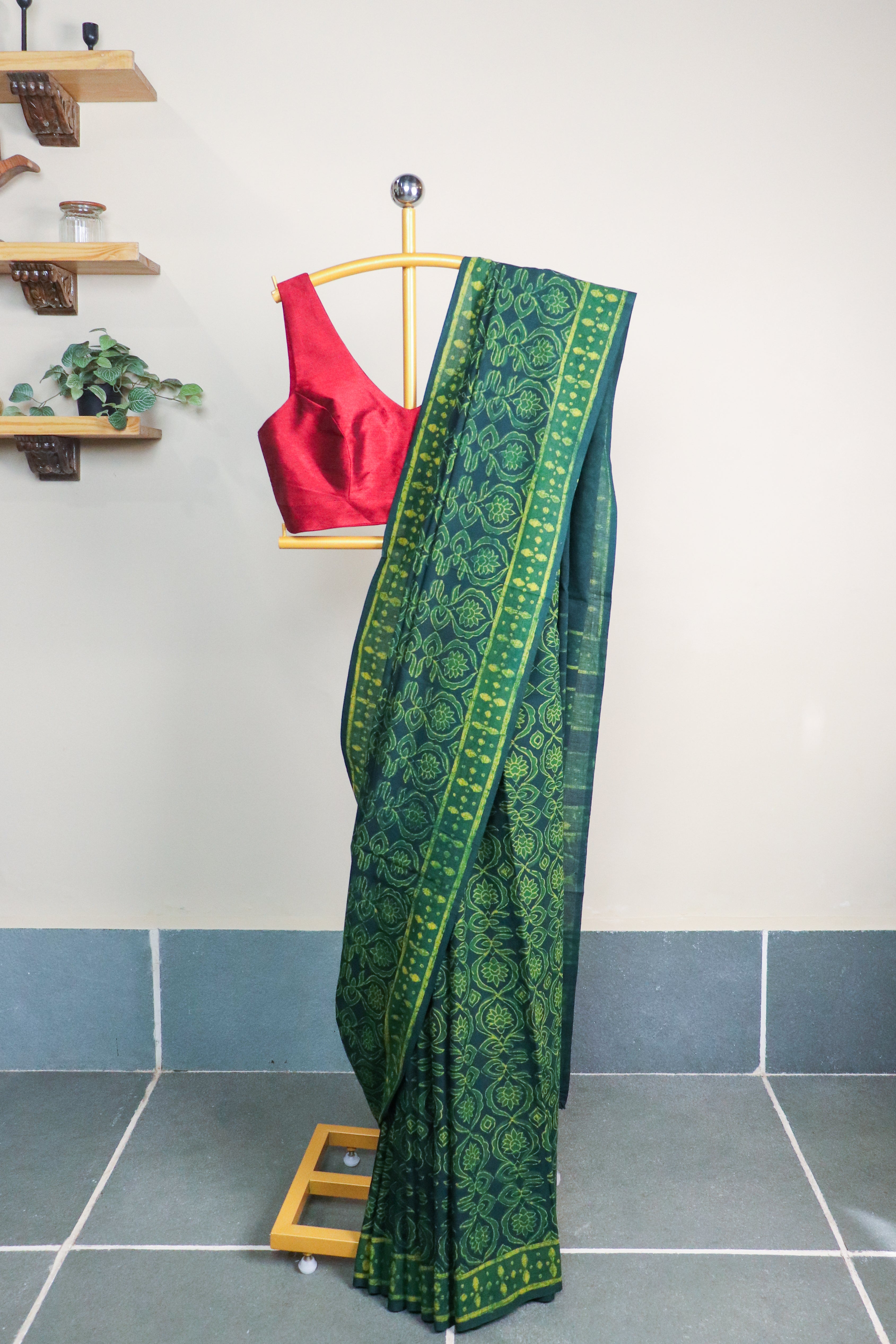 Akola Blockprinted Cotton Saree #70