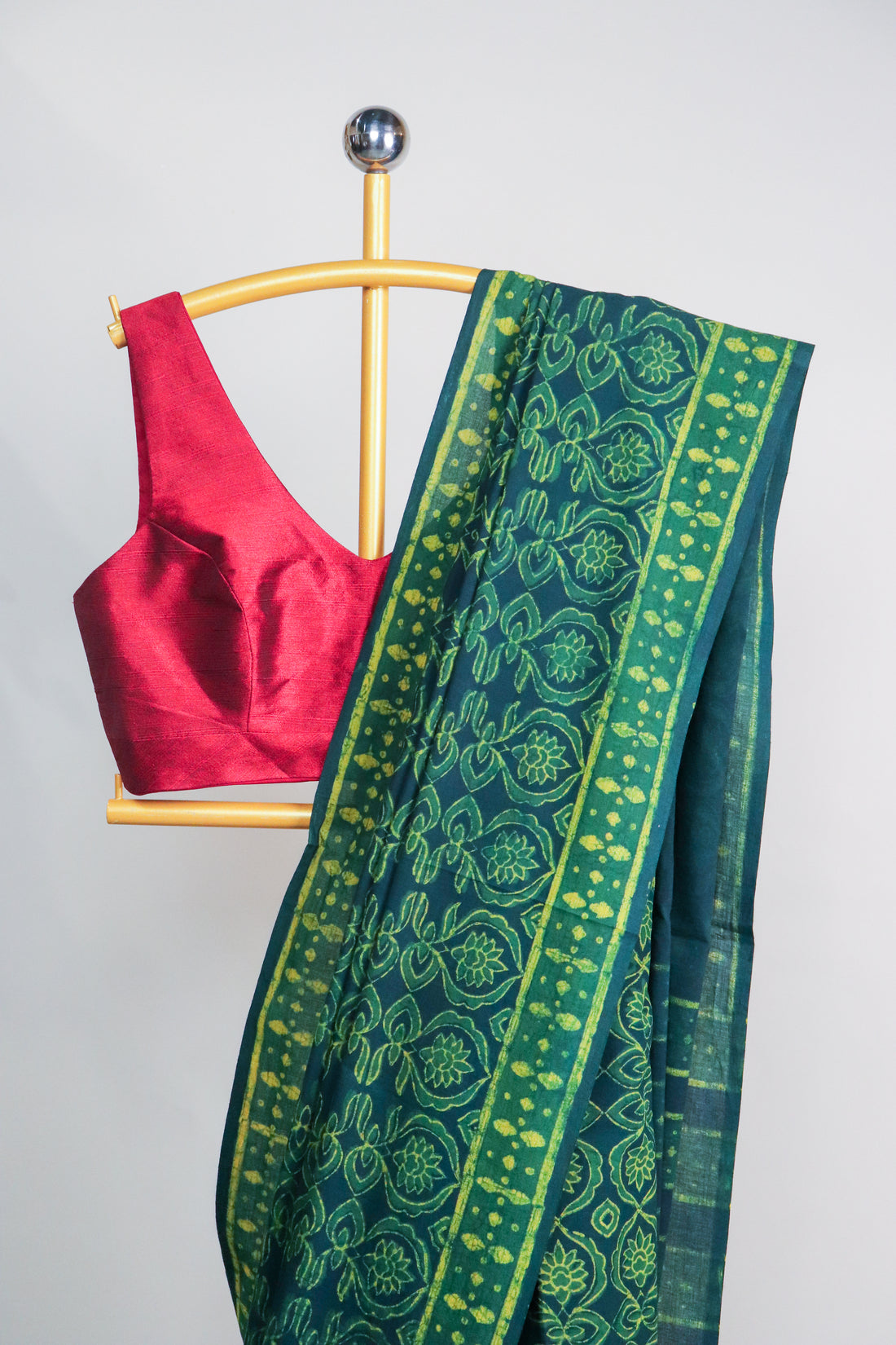 Akola Blockprinted Cotton Saree #70