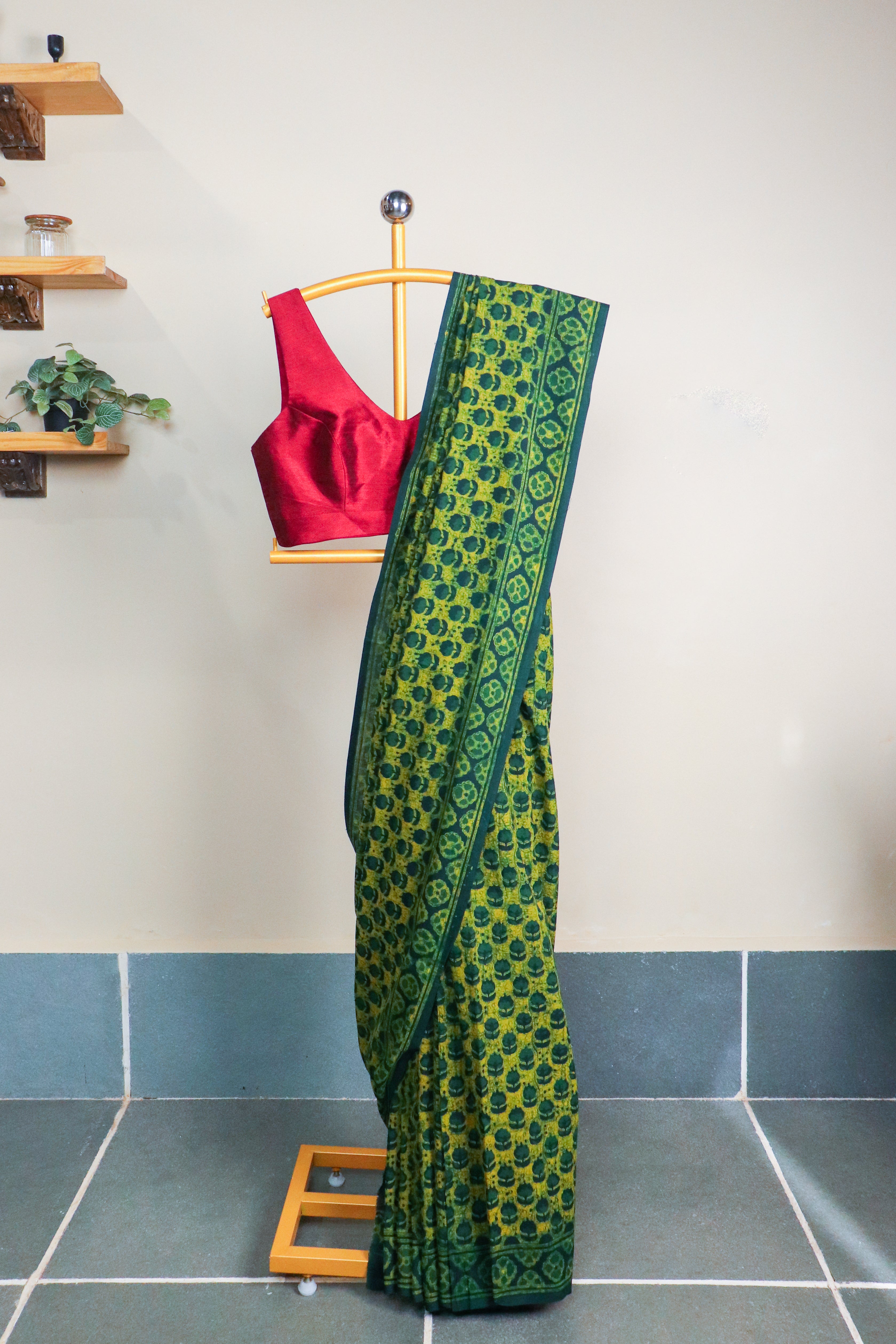 Akola Blockprinted Cotton Saree #71