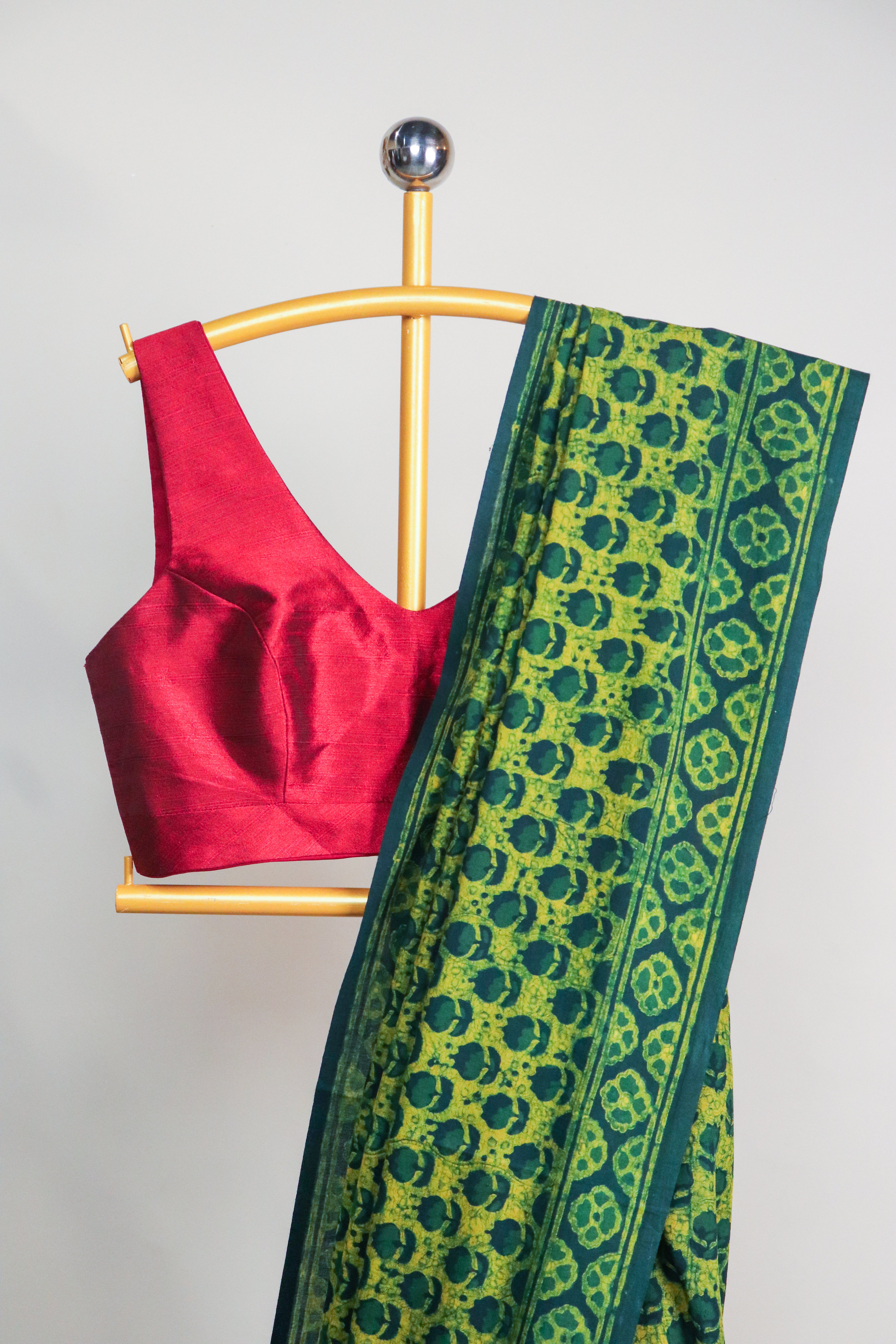 Akola Blockprinted Cotton Saree #71