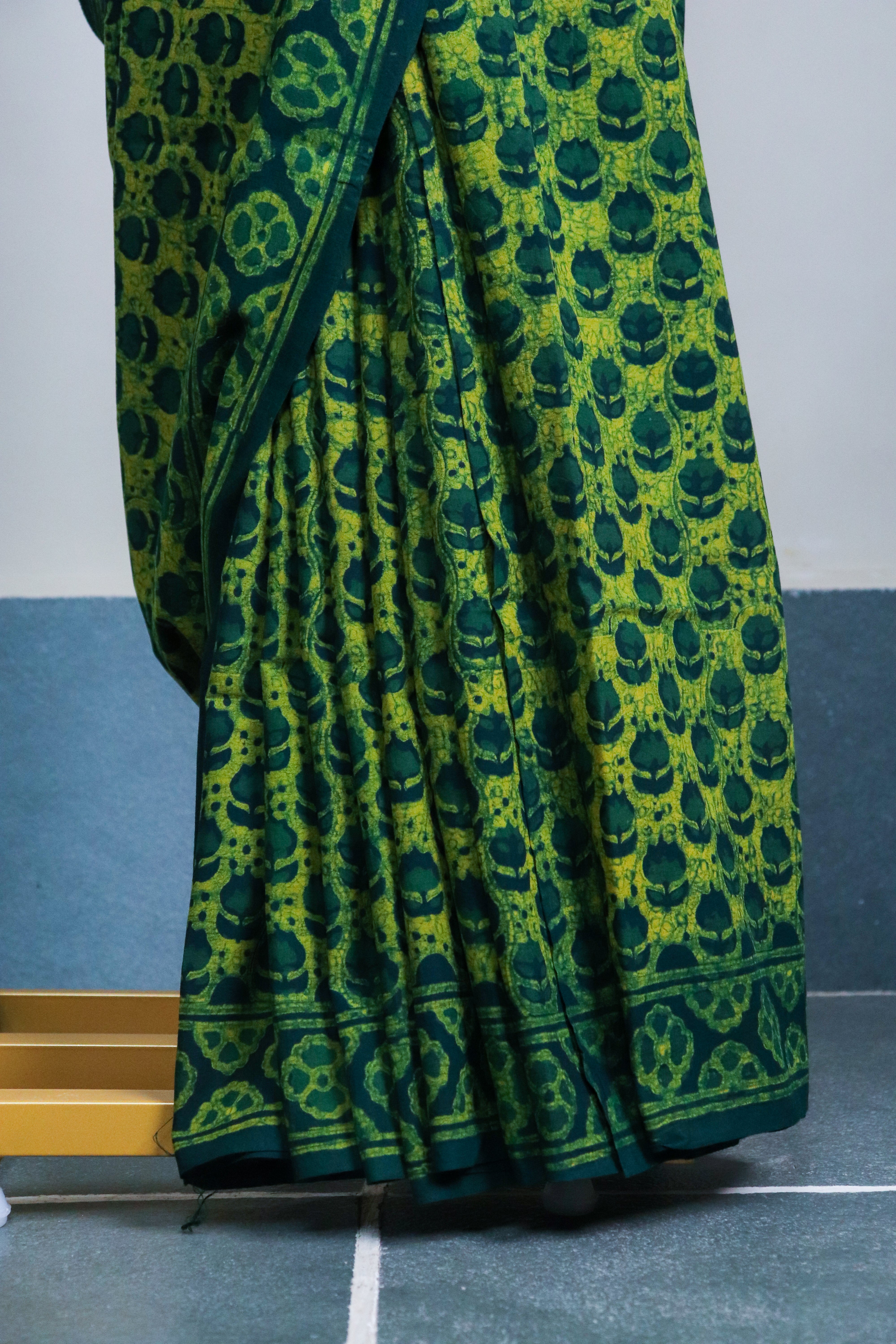 Akola Blockprinted Cotton Saree #71