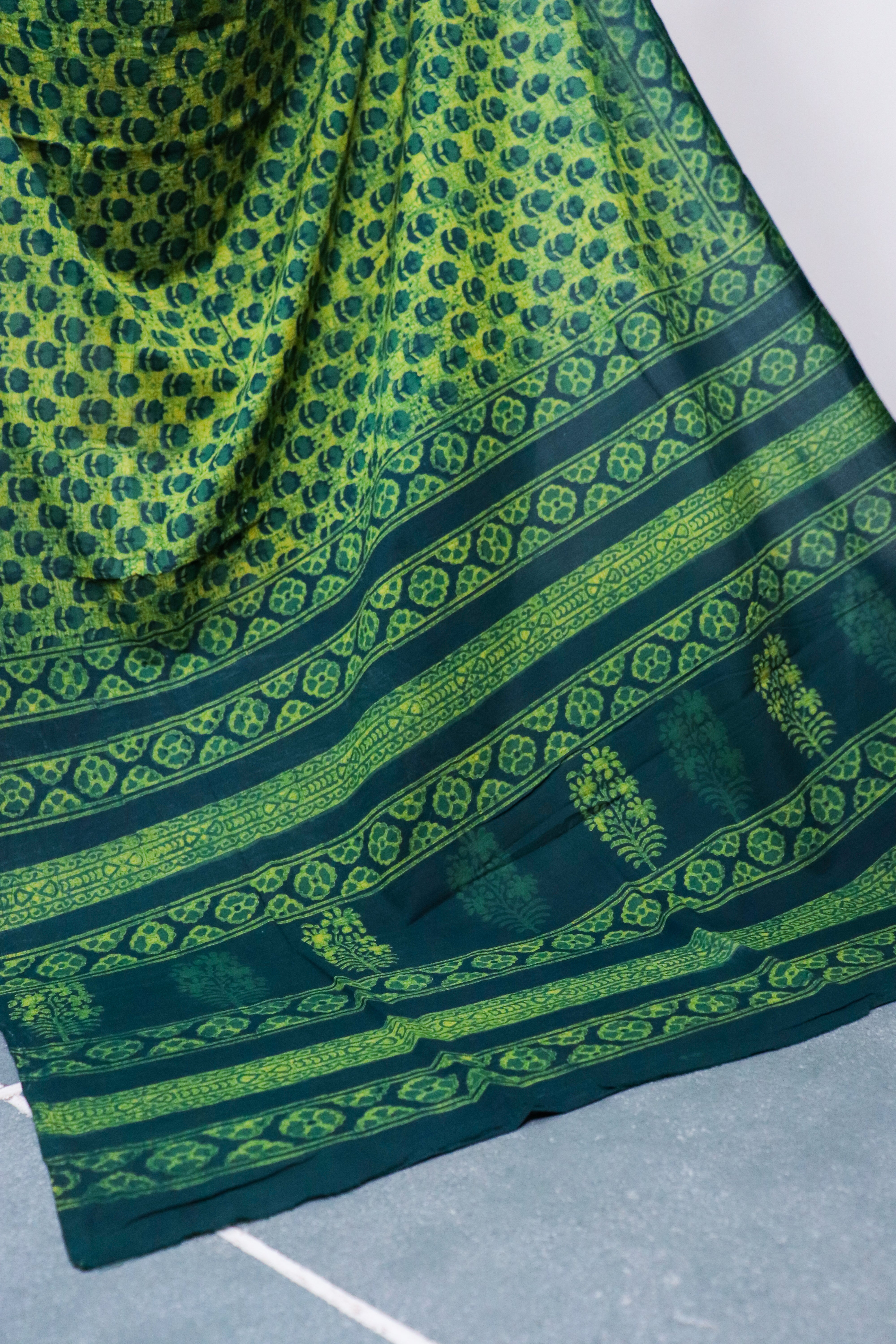 Akola Blockprinted Cotton Saree #71