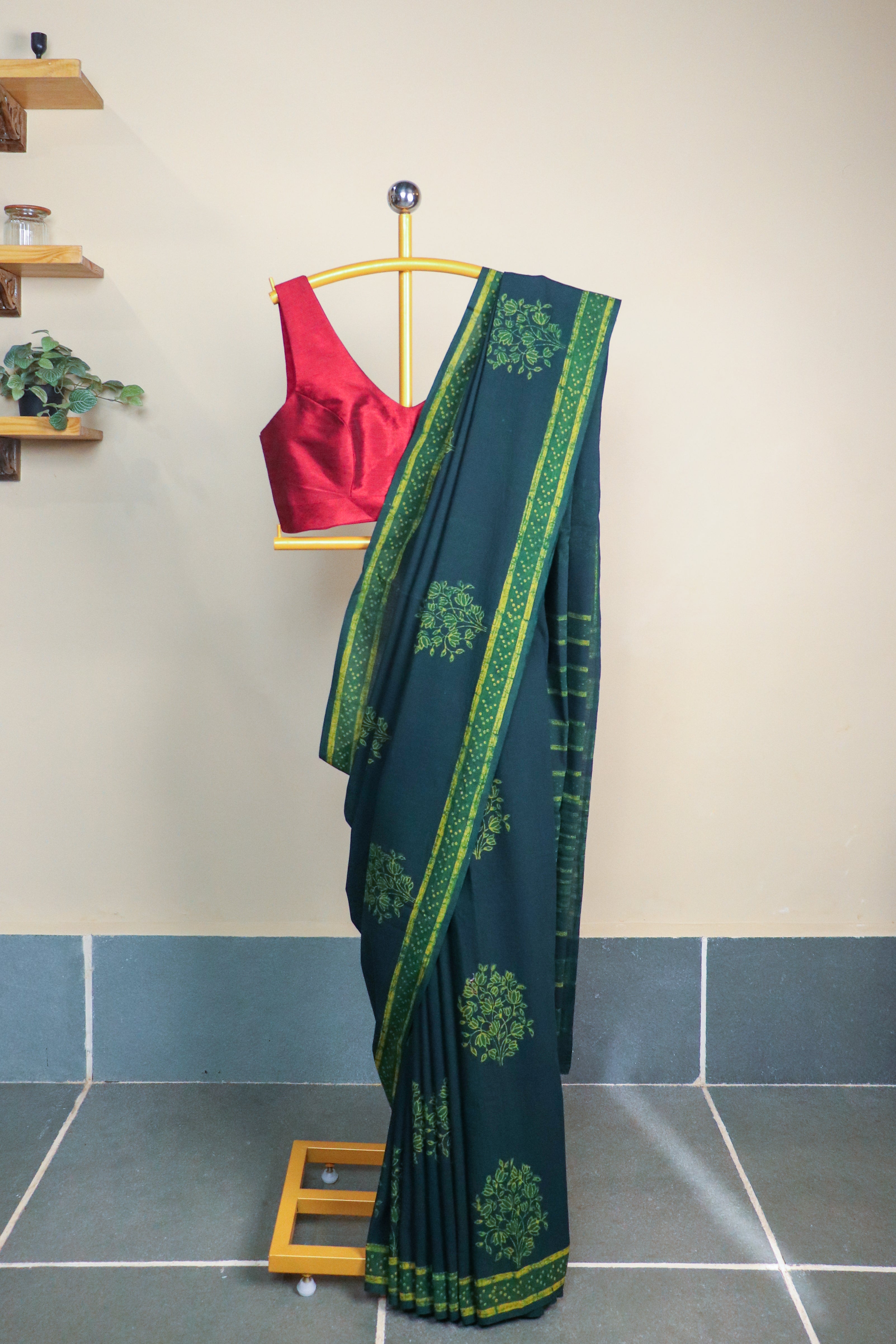 Akola Blockprinted Cotton Saree #72