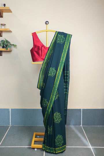 Akola Blockprinted Cotton Saree #72