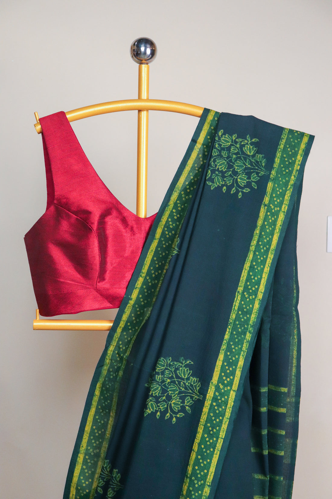Akola Blockprinted Cotton Saree #72