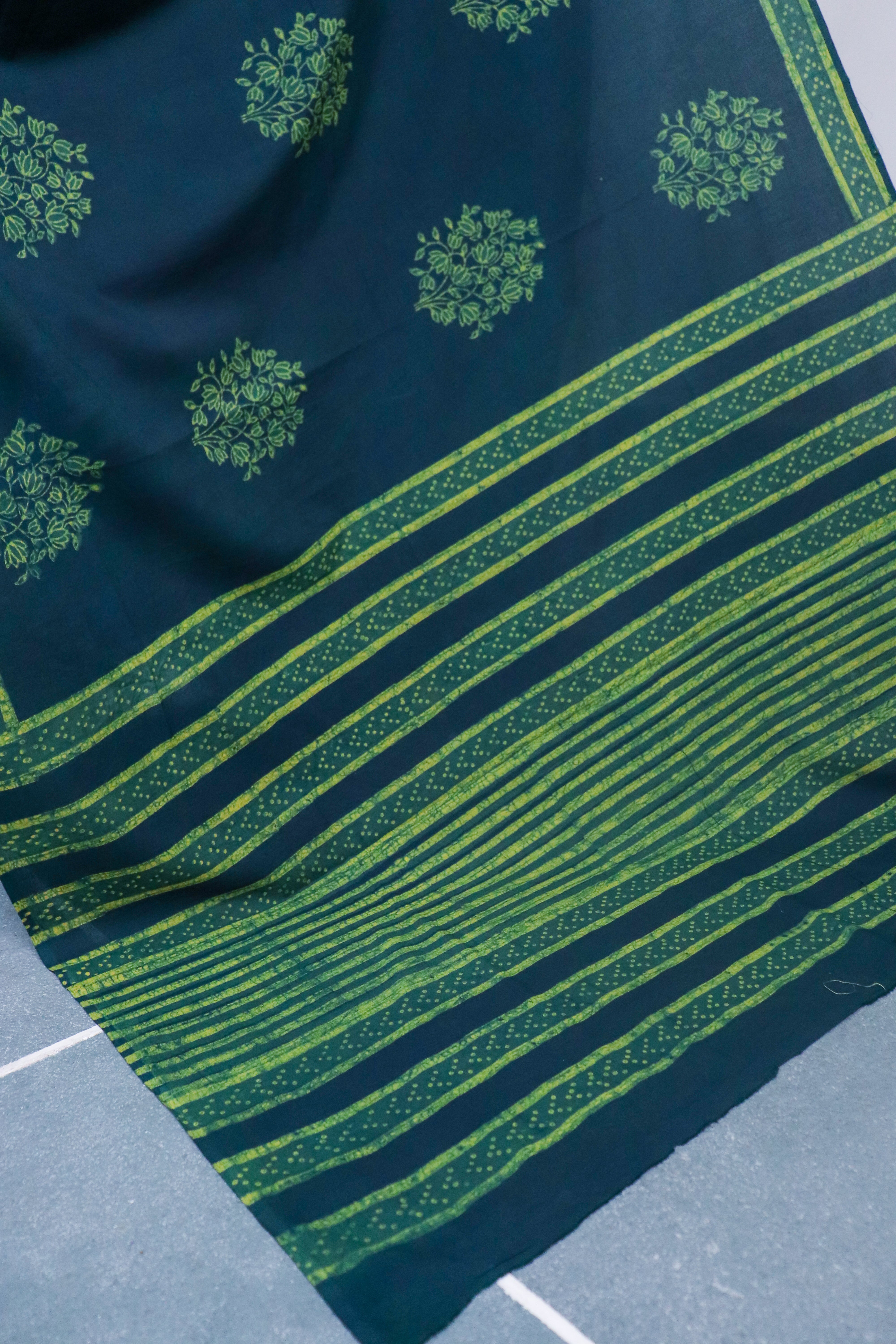 Akola Blockprinted Cotton Saree #72