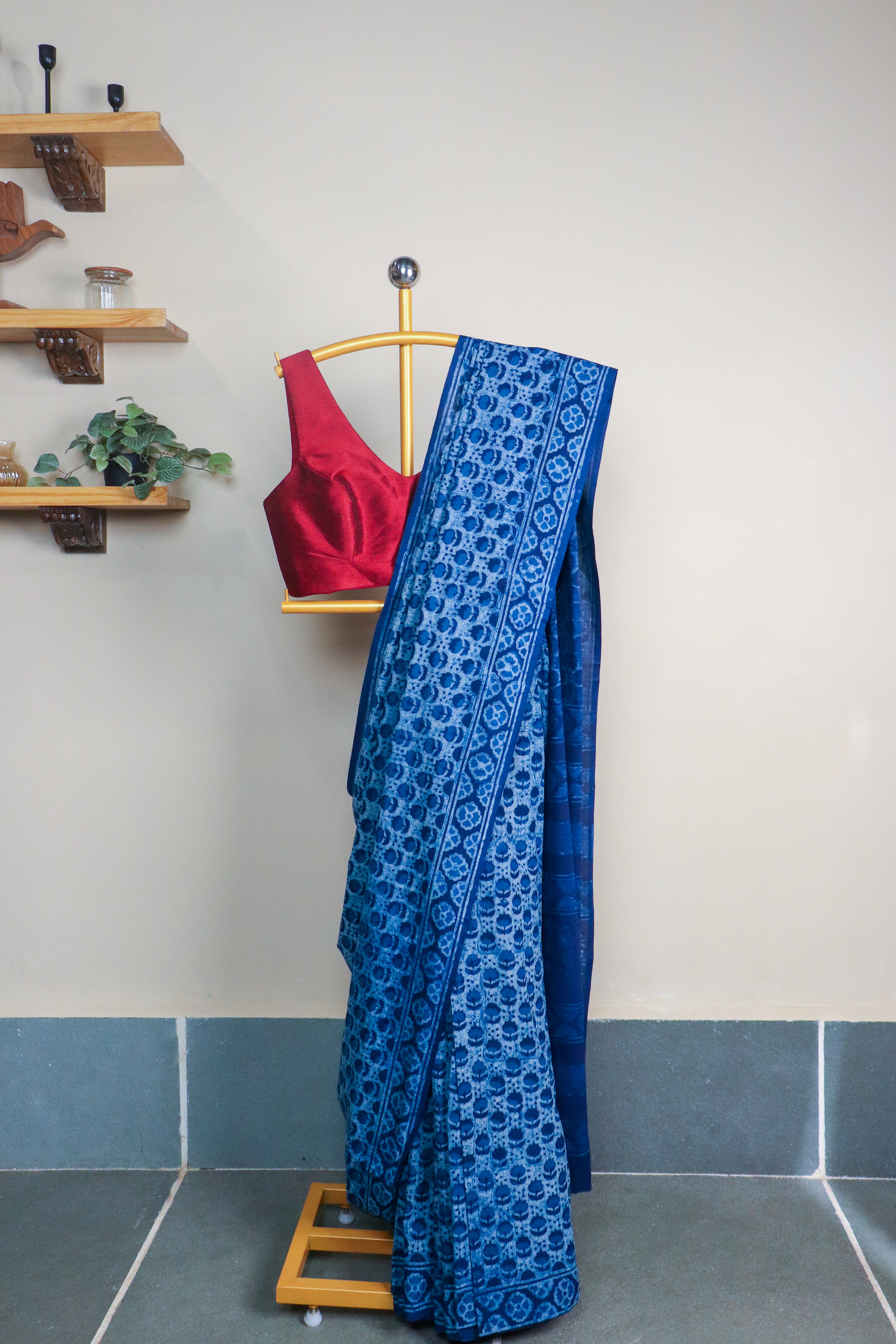 Akola Blockprinted Cotton Saree #73