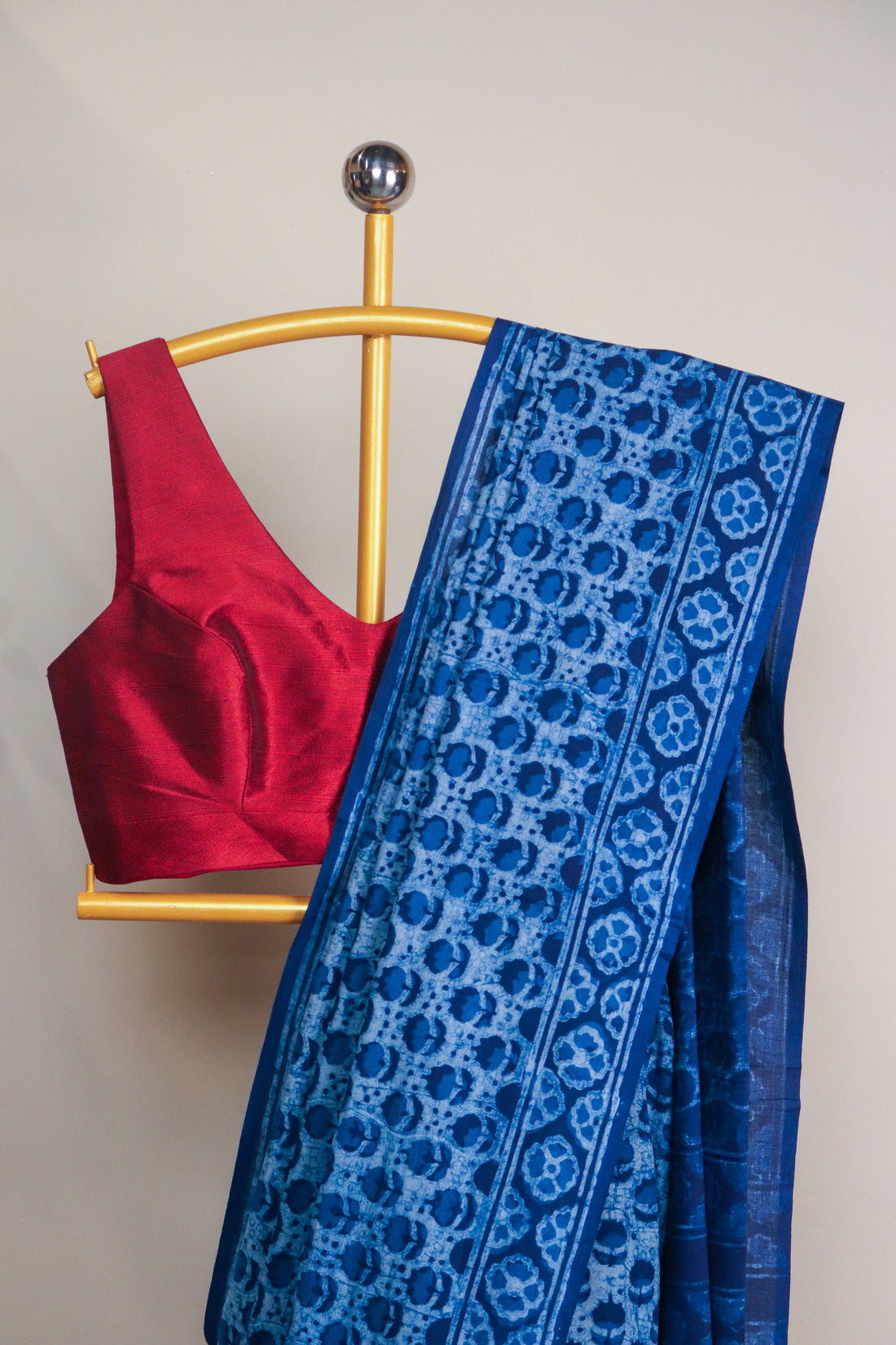 Akola Blockprinted Cotton Saree #73