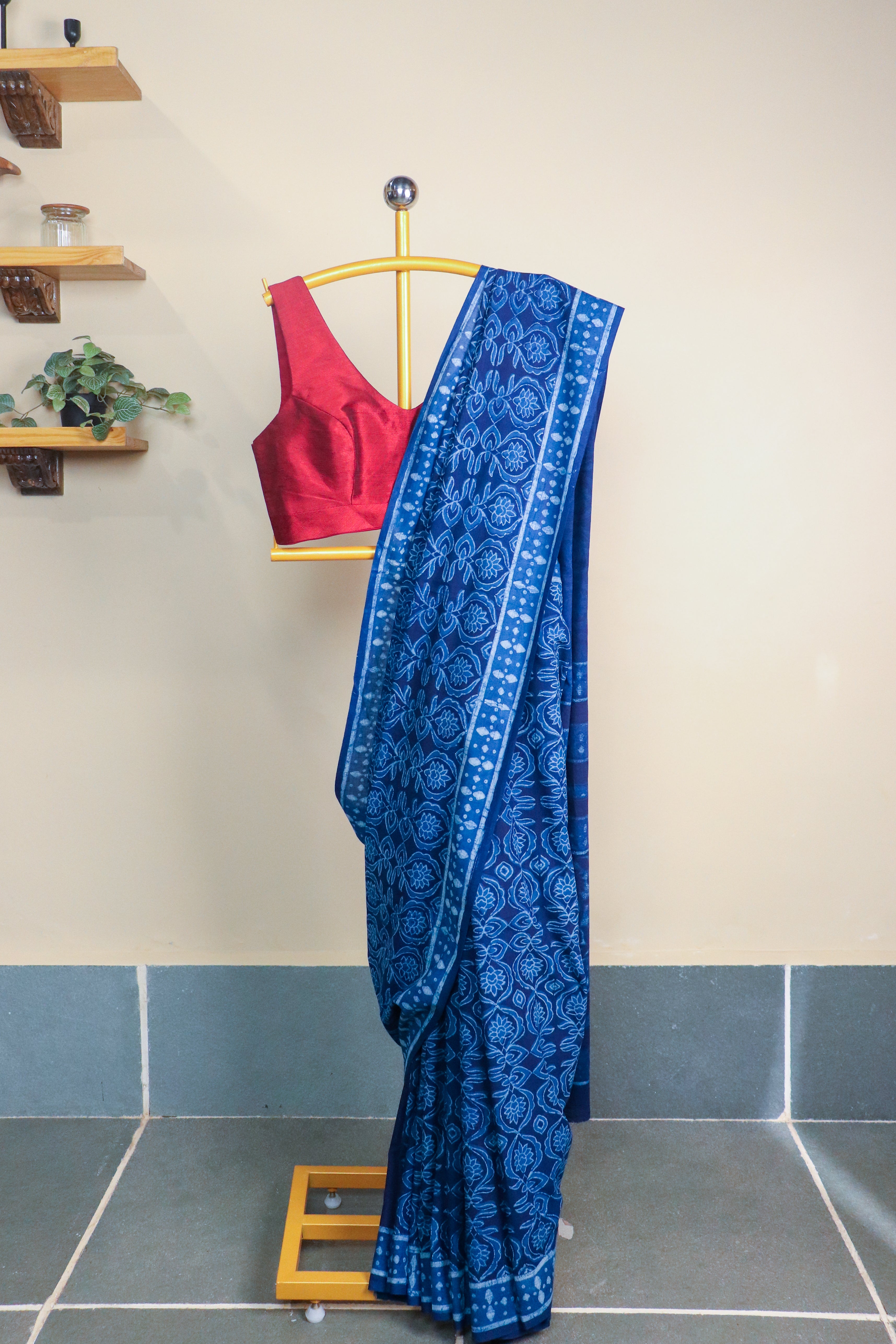 Akola Blockprinted Cotton Saree #74