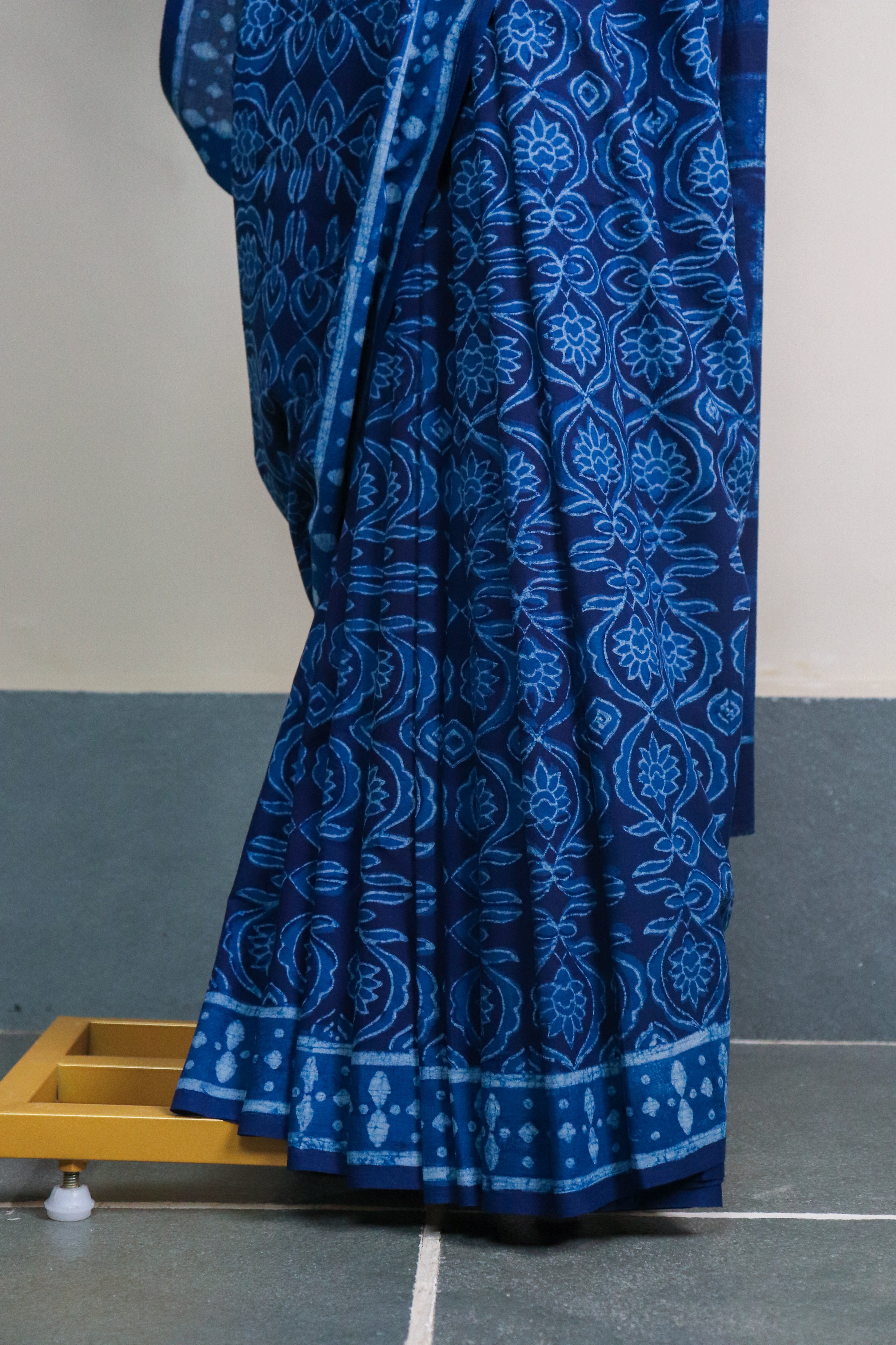 Akola Blockprinted Cotton Saree #74