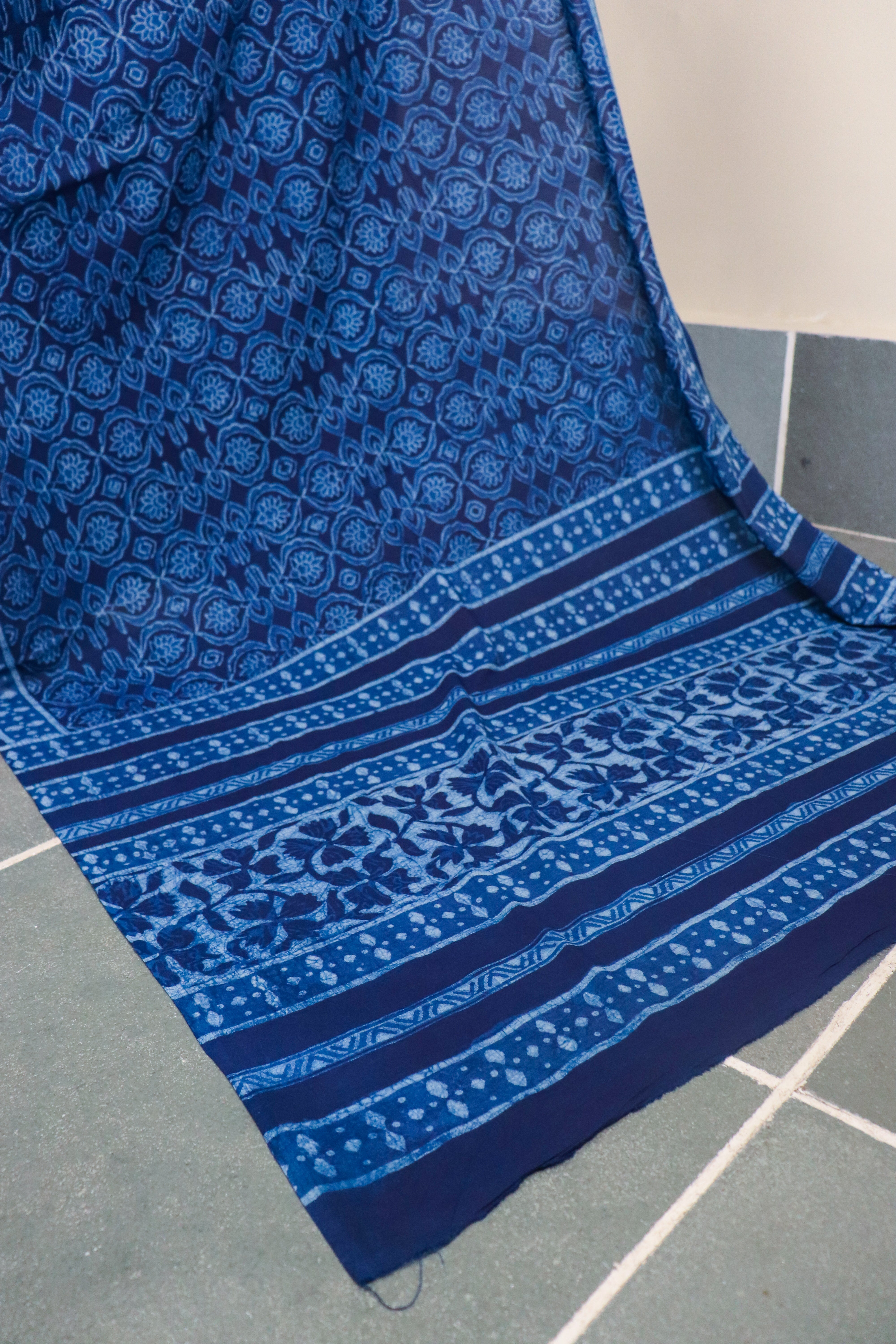 Akola Blockprinted Cotton Saree #74