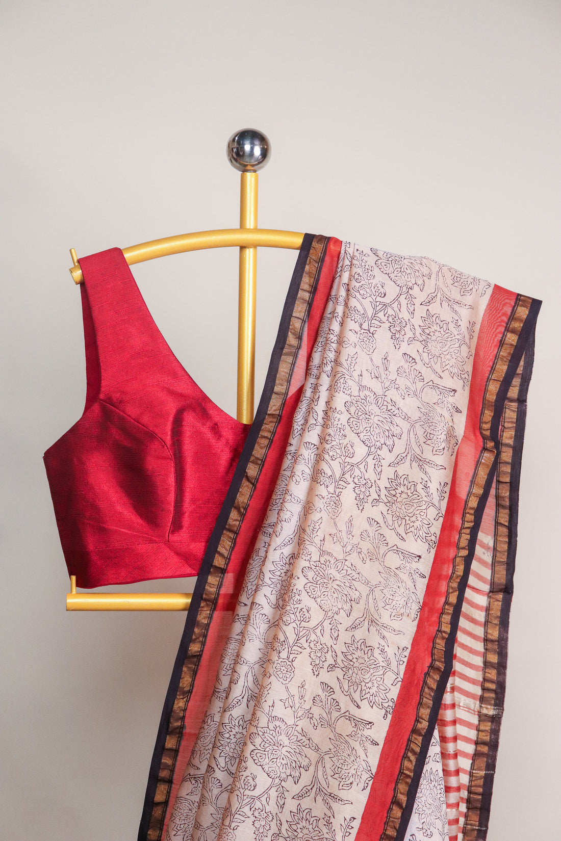 Bagru Blockprinted Chanderi SilkCotton Saree #75