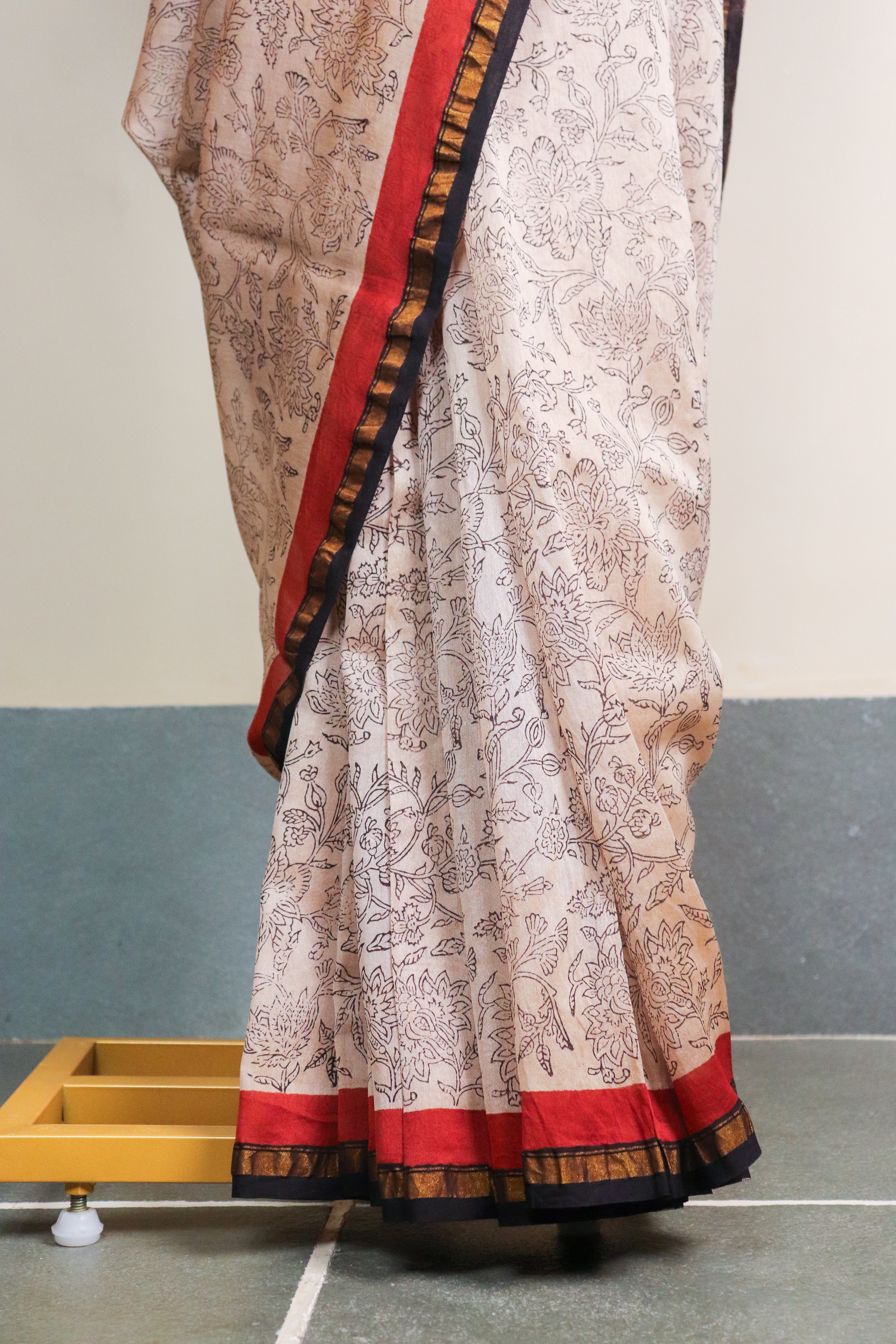 Bagru Blockprinted Chanderi SilkCotton Saree #75