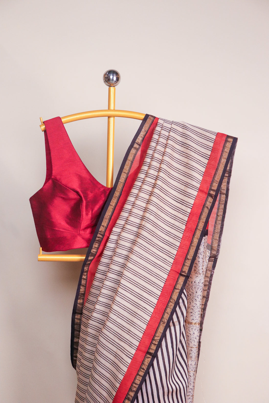 Bagru Blockprinted Chanderi SilkCotton Saree #76