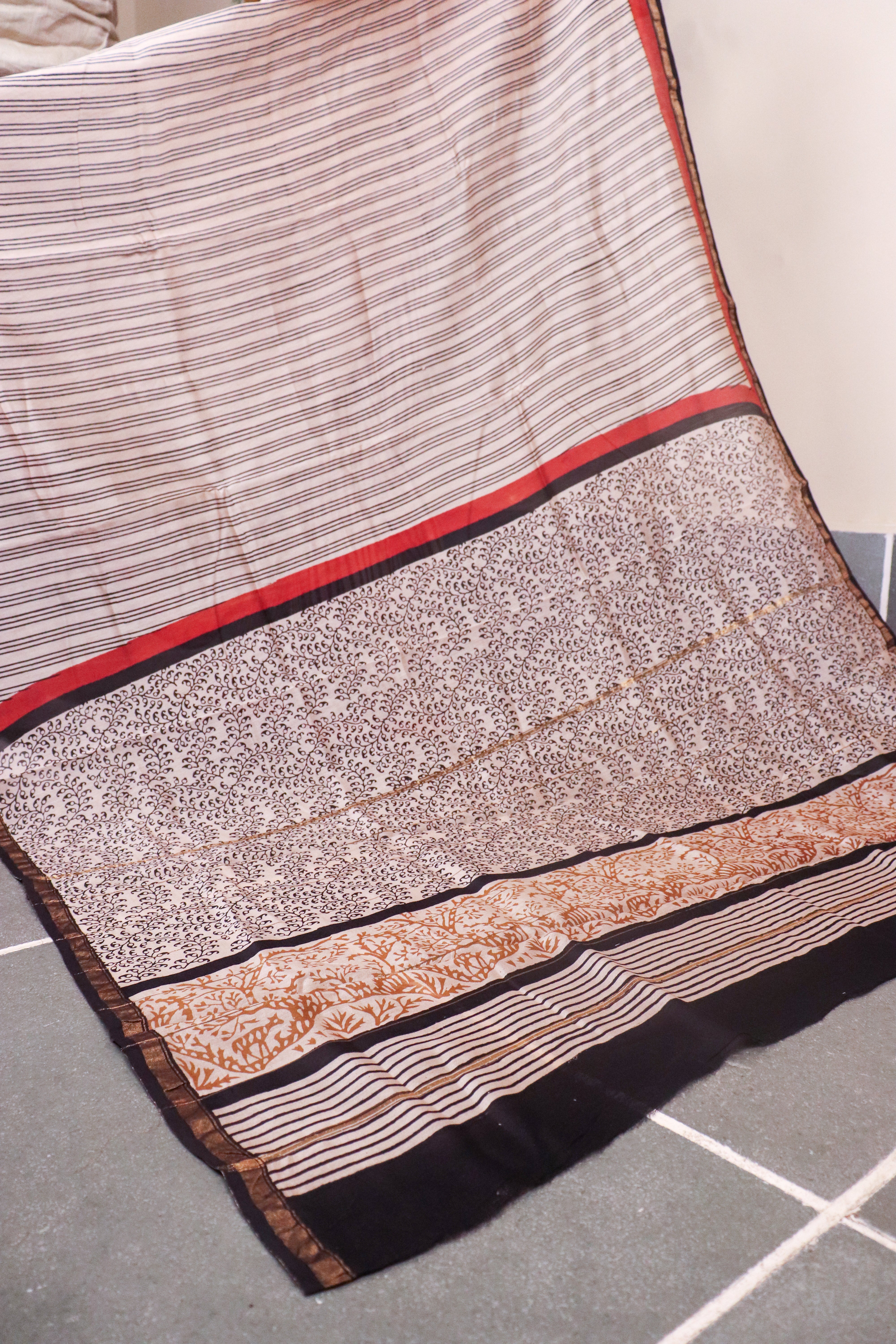 Bagru Blockprinted Chanderi SilkCotton Saree #76