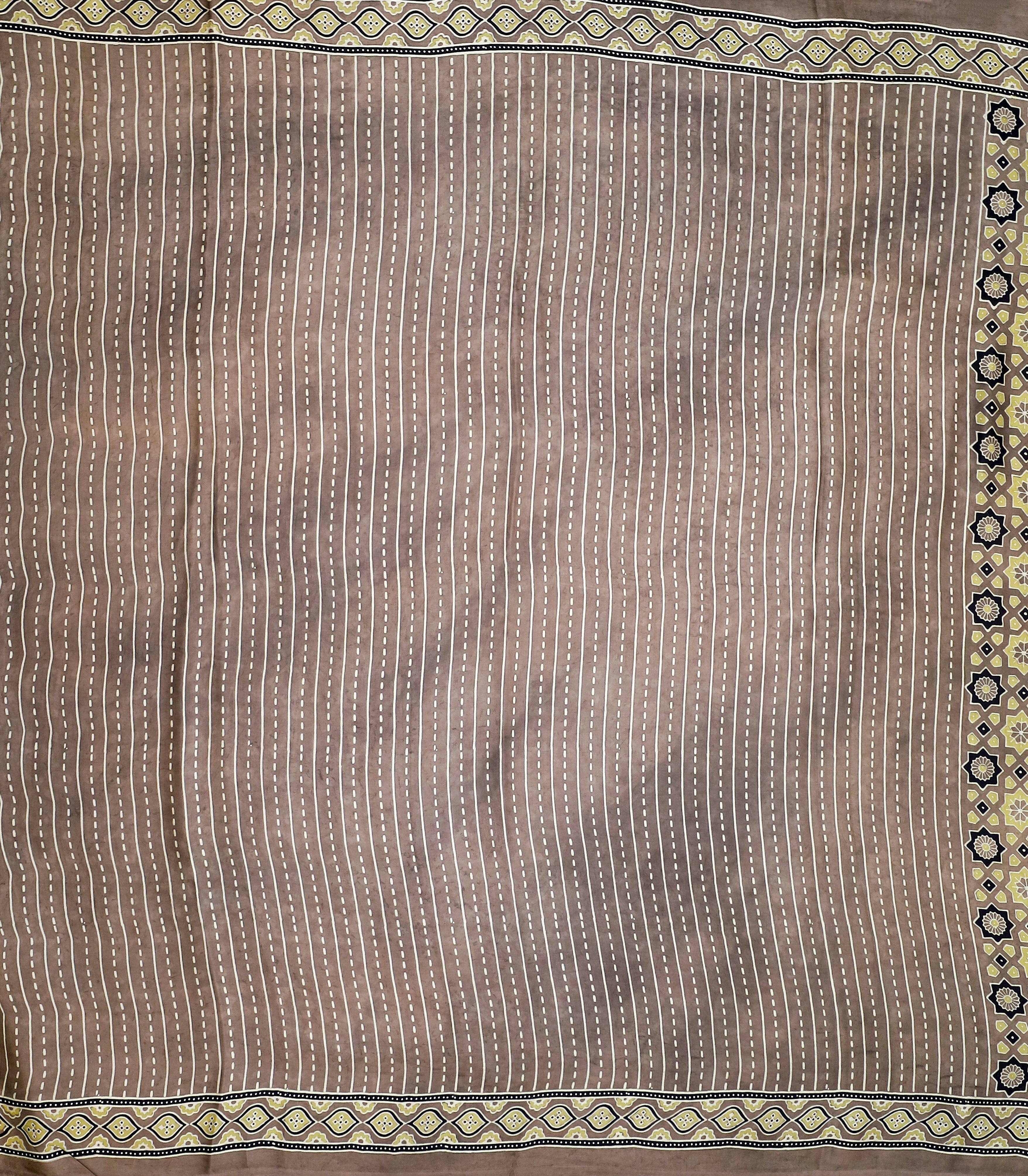 Ajrakh block printed Modal Silk Saree #21