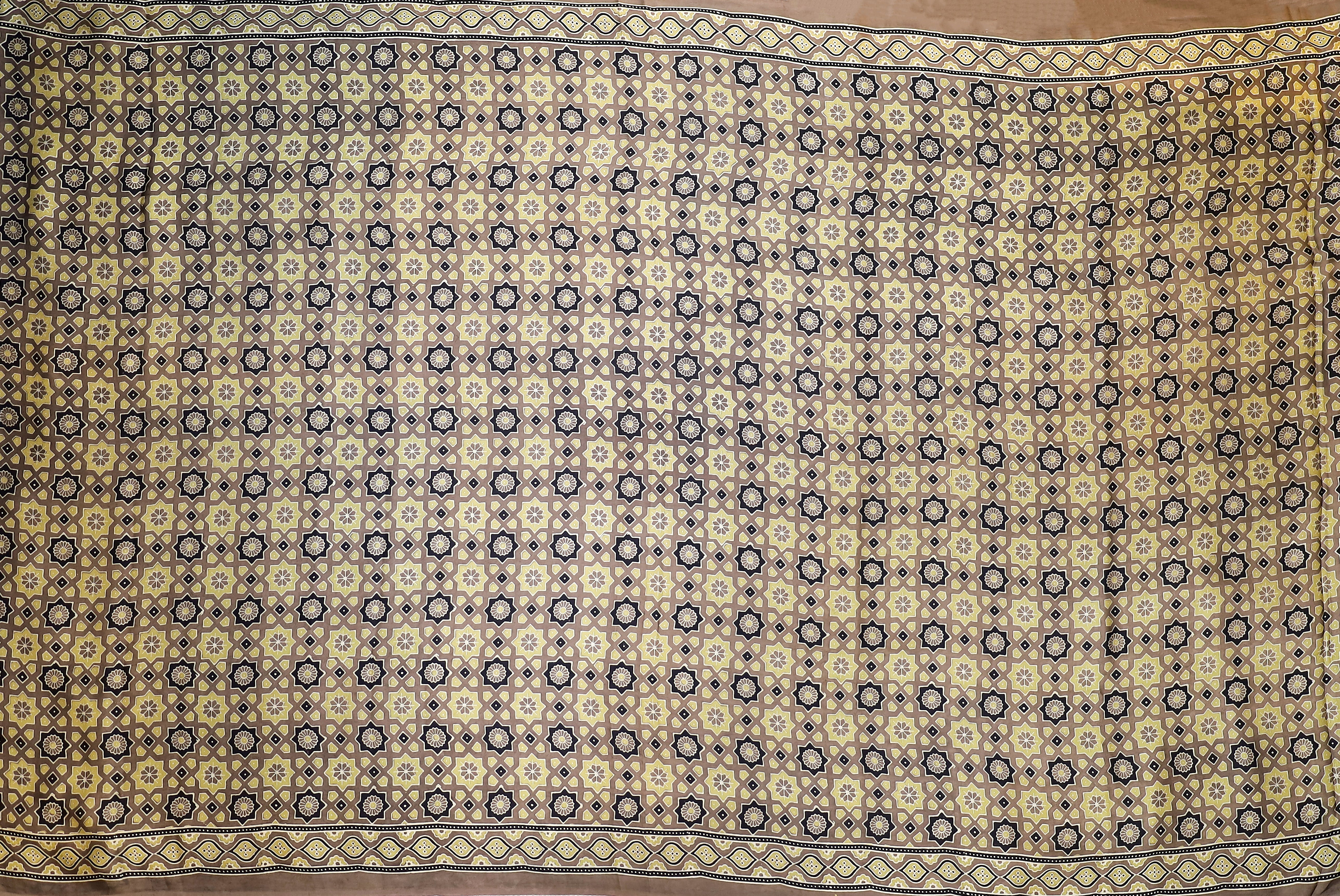 Ajrakh block printed Modal Silk Saree #21