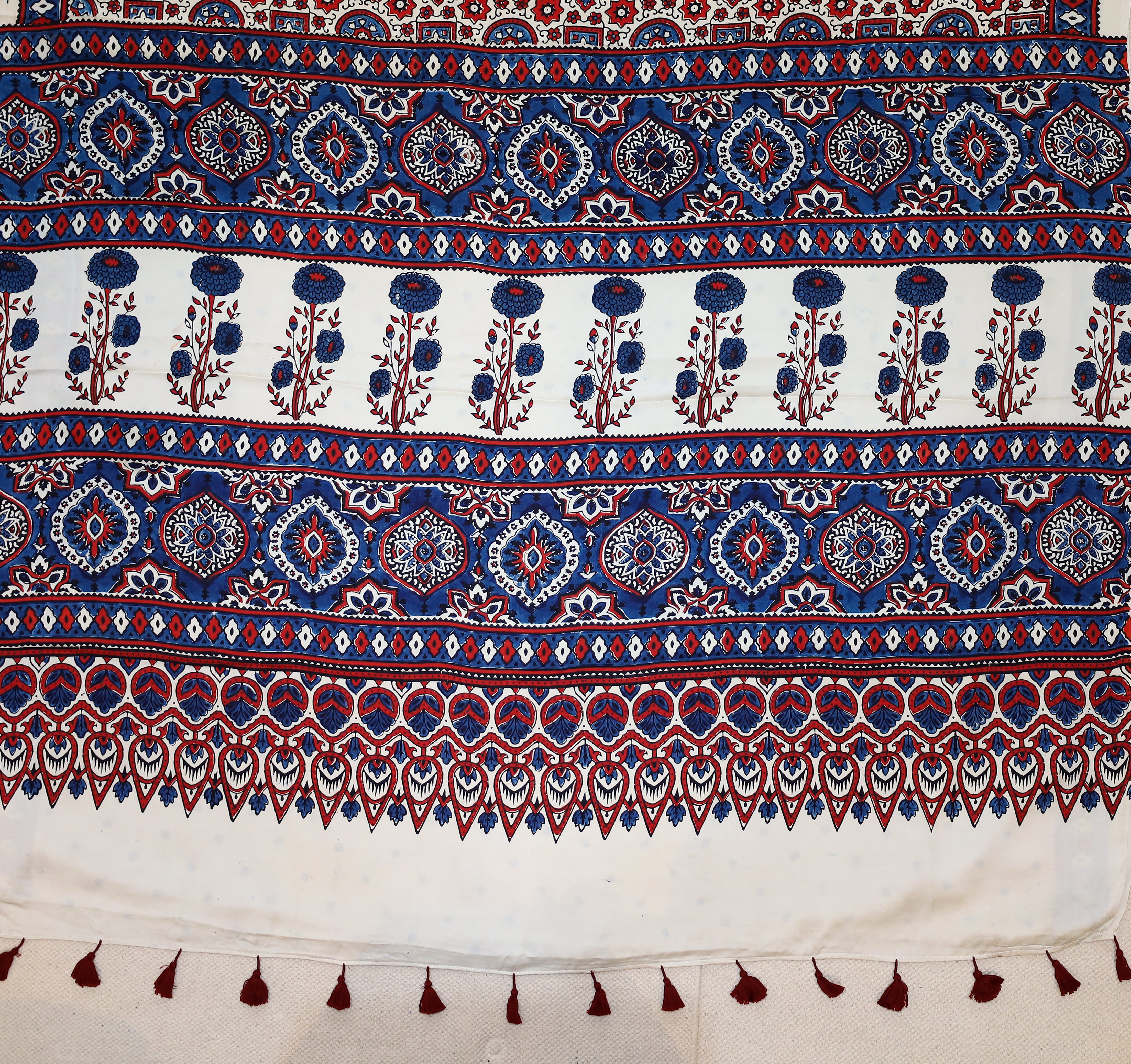 Ajrakh block printed Modal Silk Saree # 10