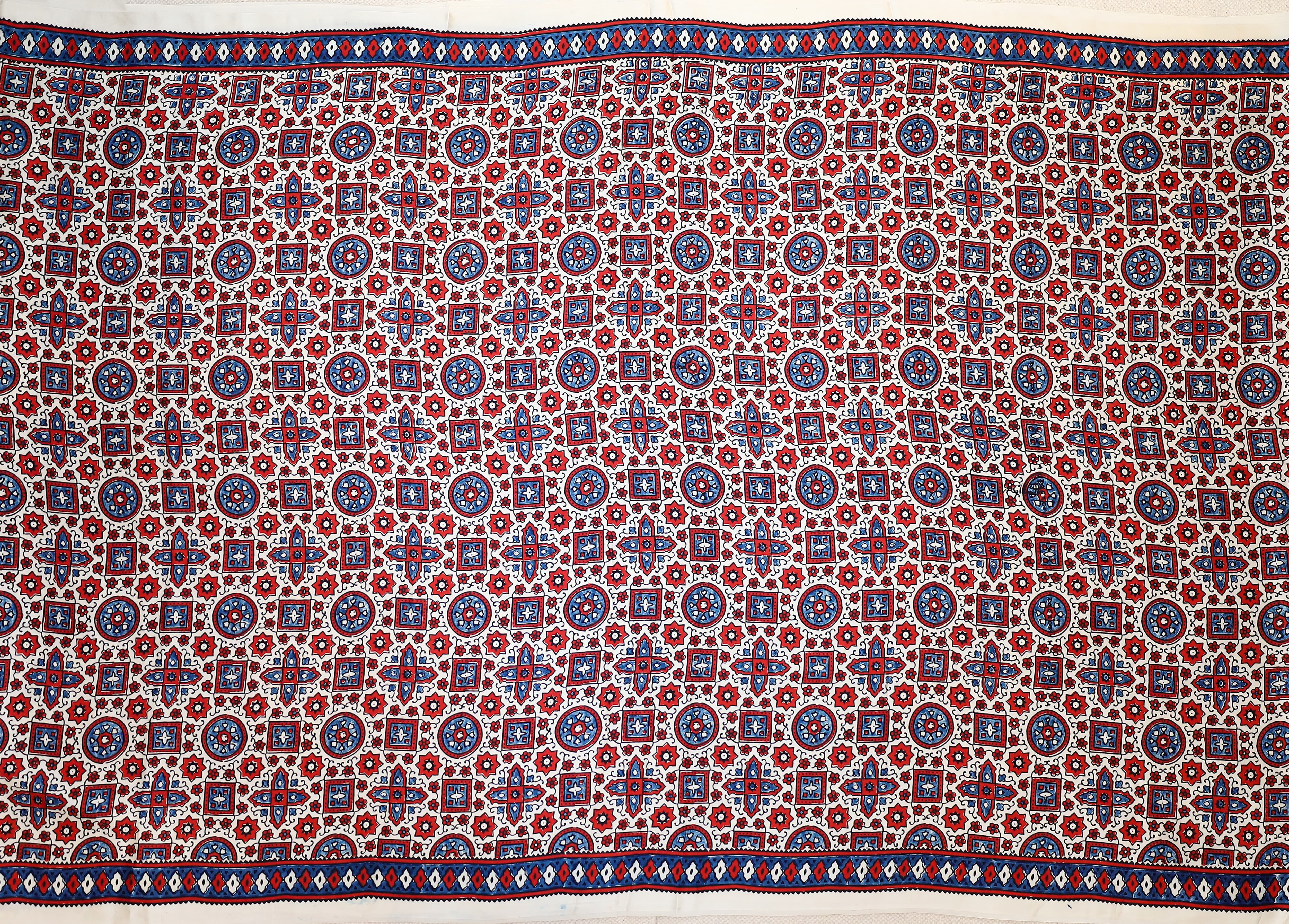 Ajrakh block printed Modal Silk Saree # 10