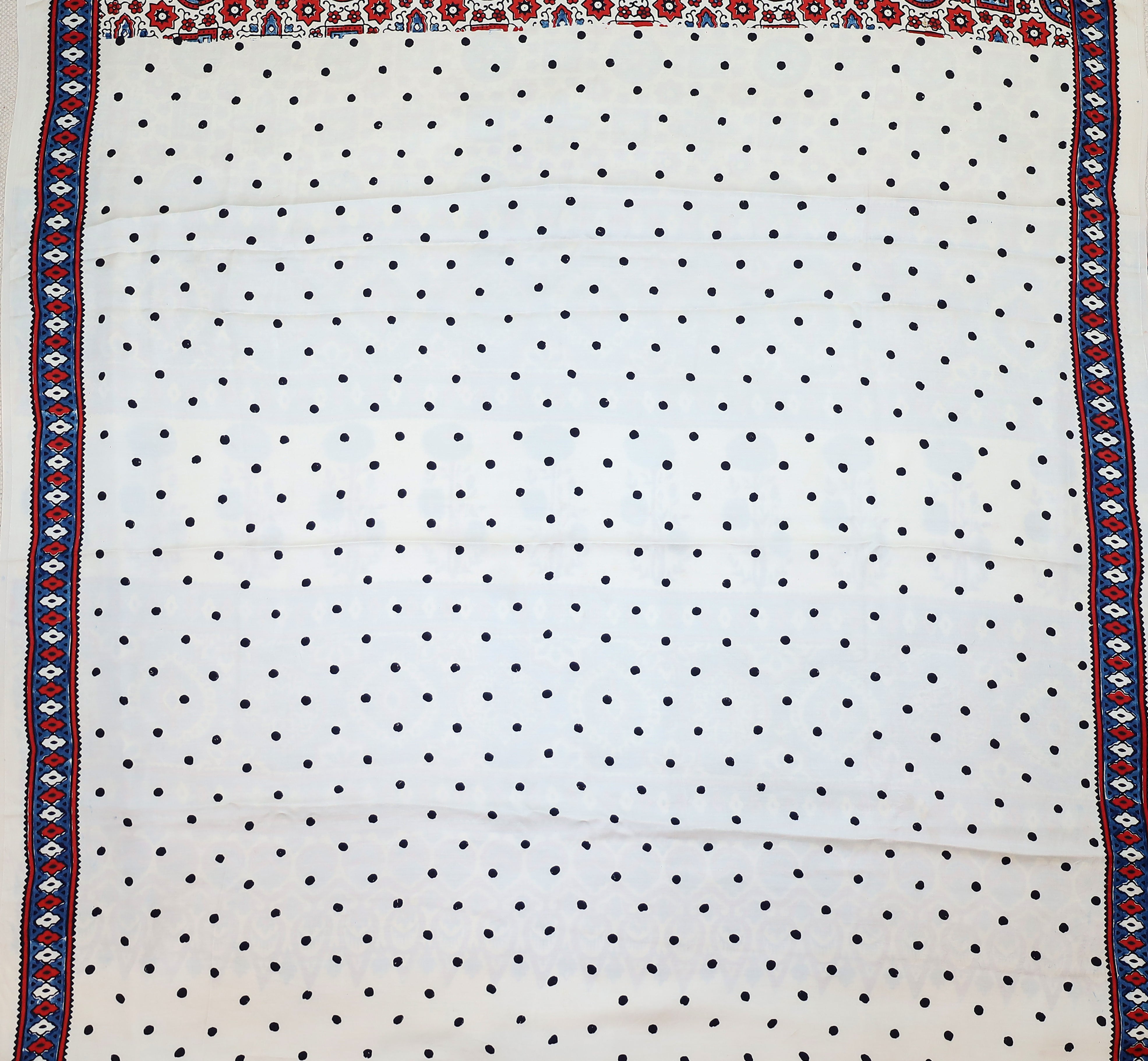 Ajrakh block printed Modal Silk Saree # 10