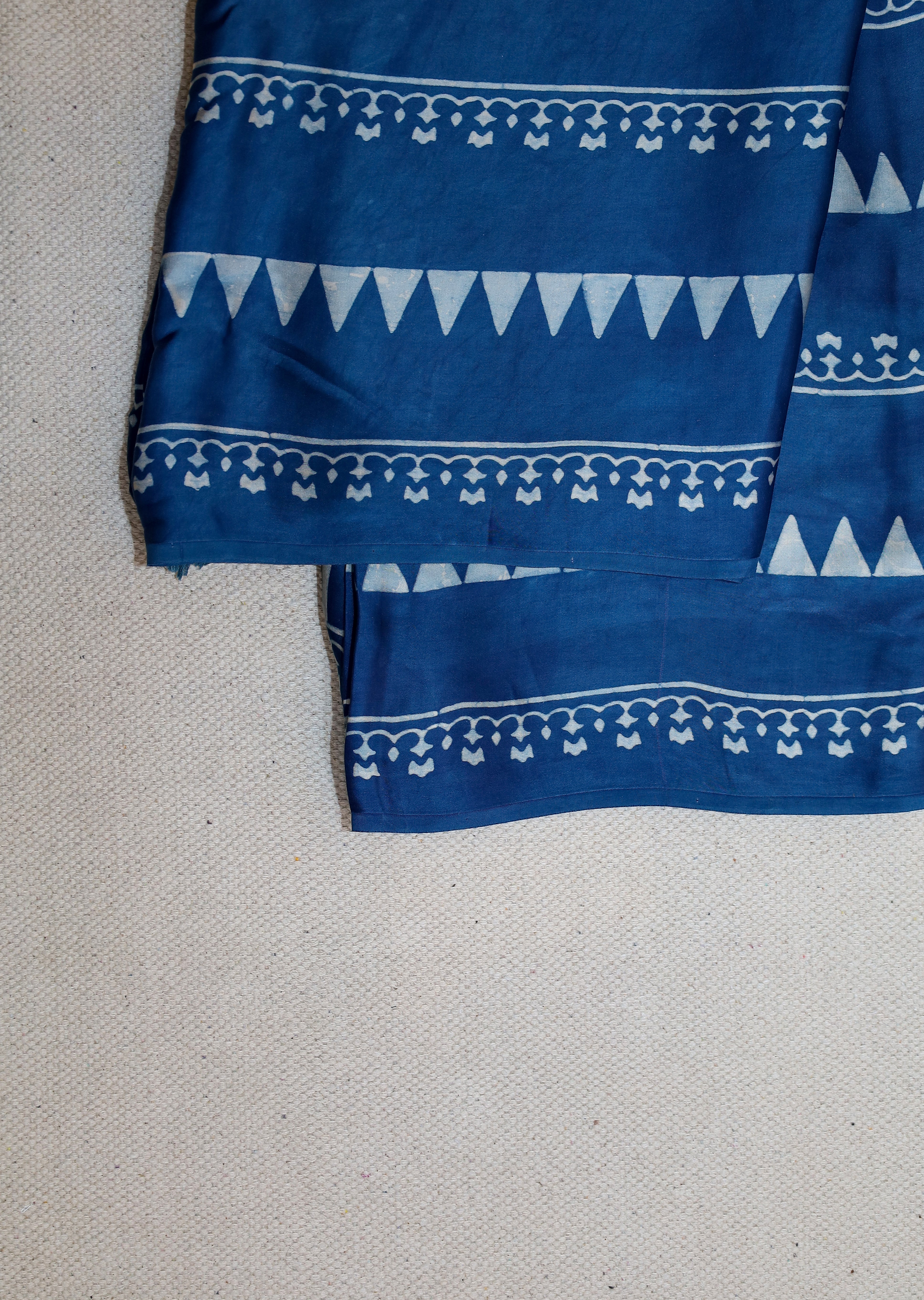 Ajrakh block printed Modal Silk Saree #20