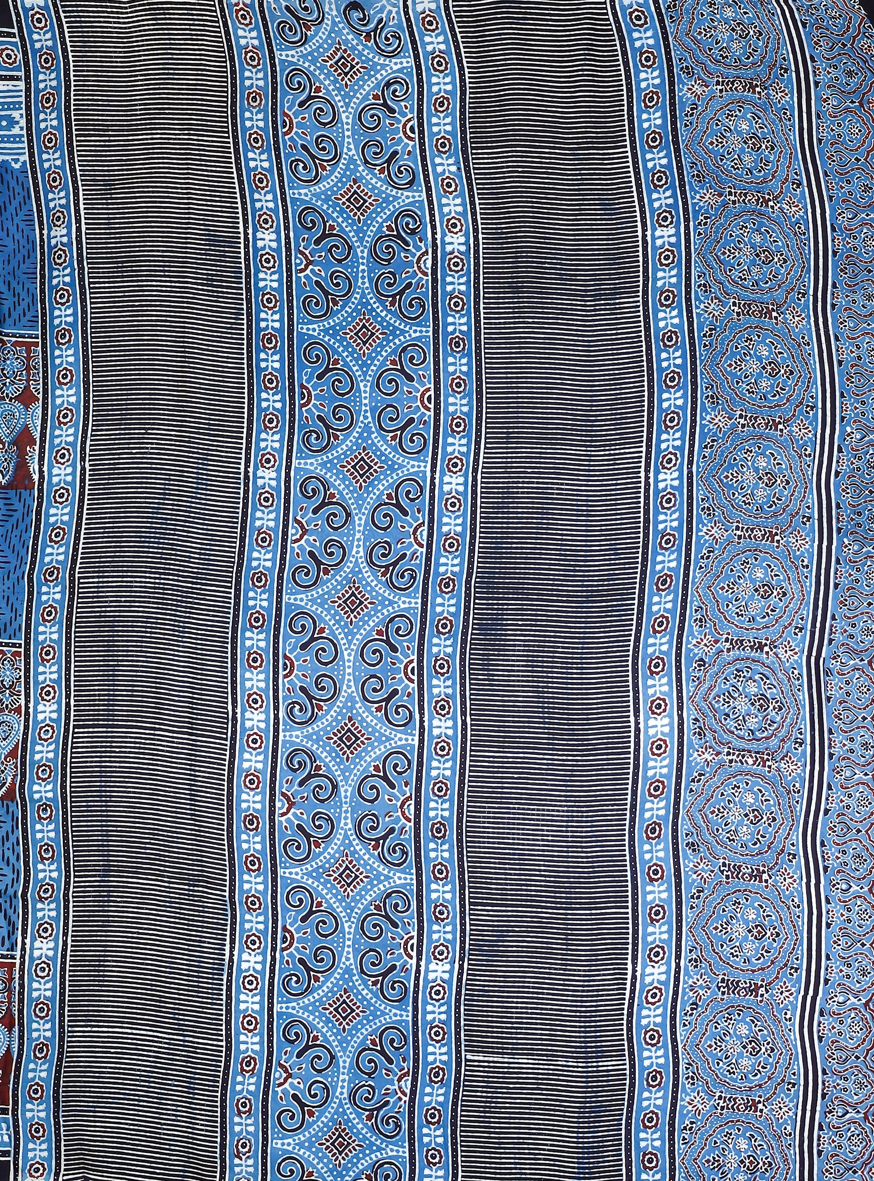 Ajrakh block printed Modal Silk Saree