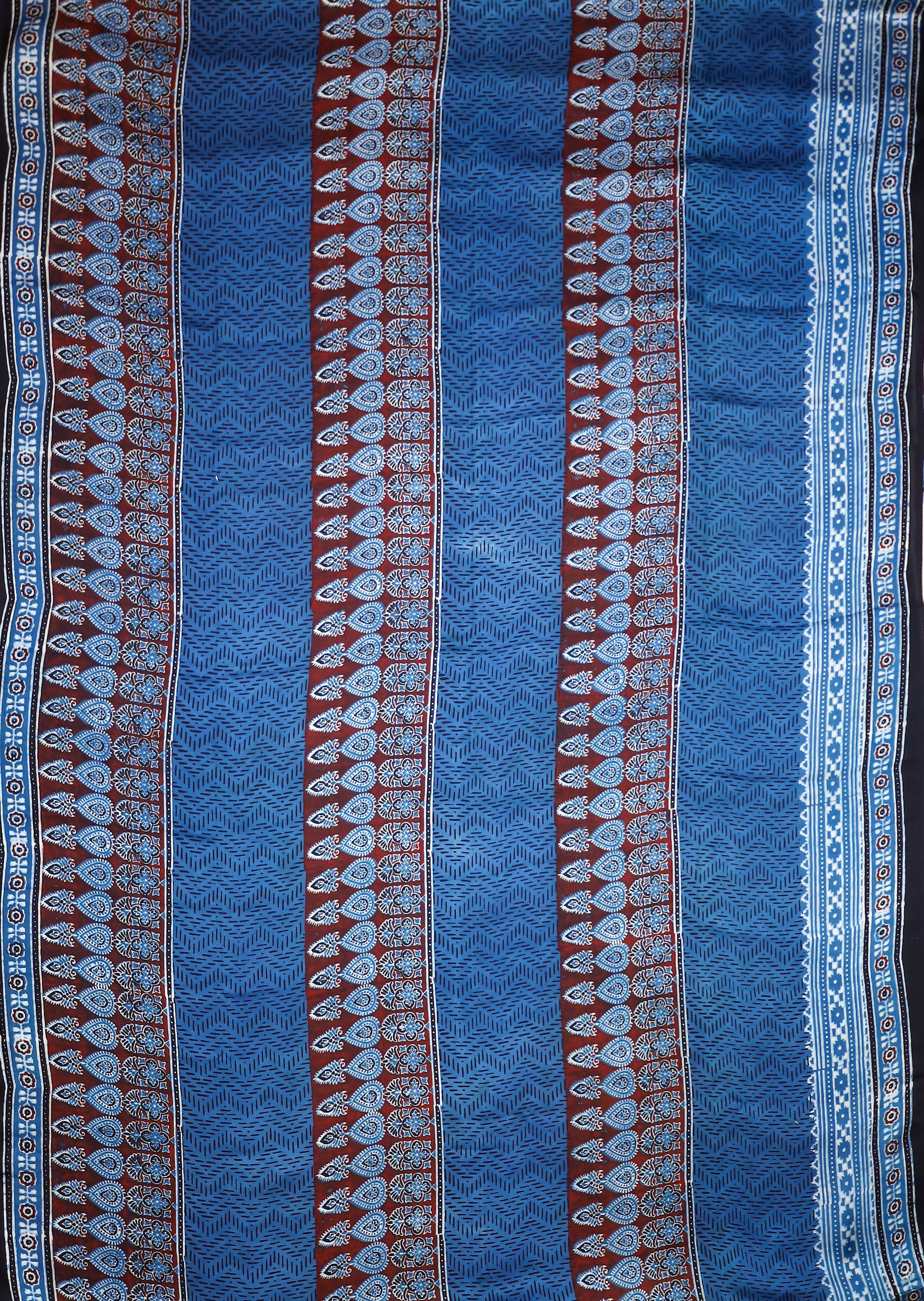 Ajrakh block printed Modal Silk Saree