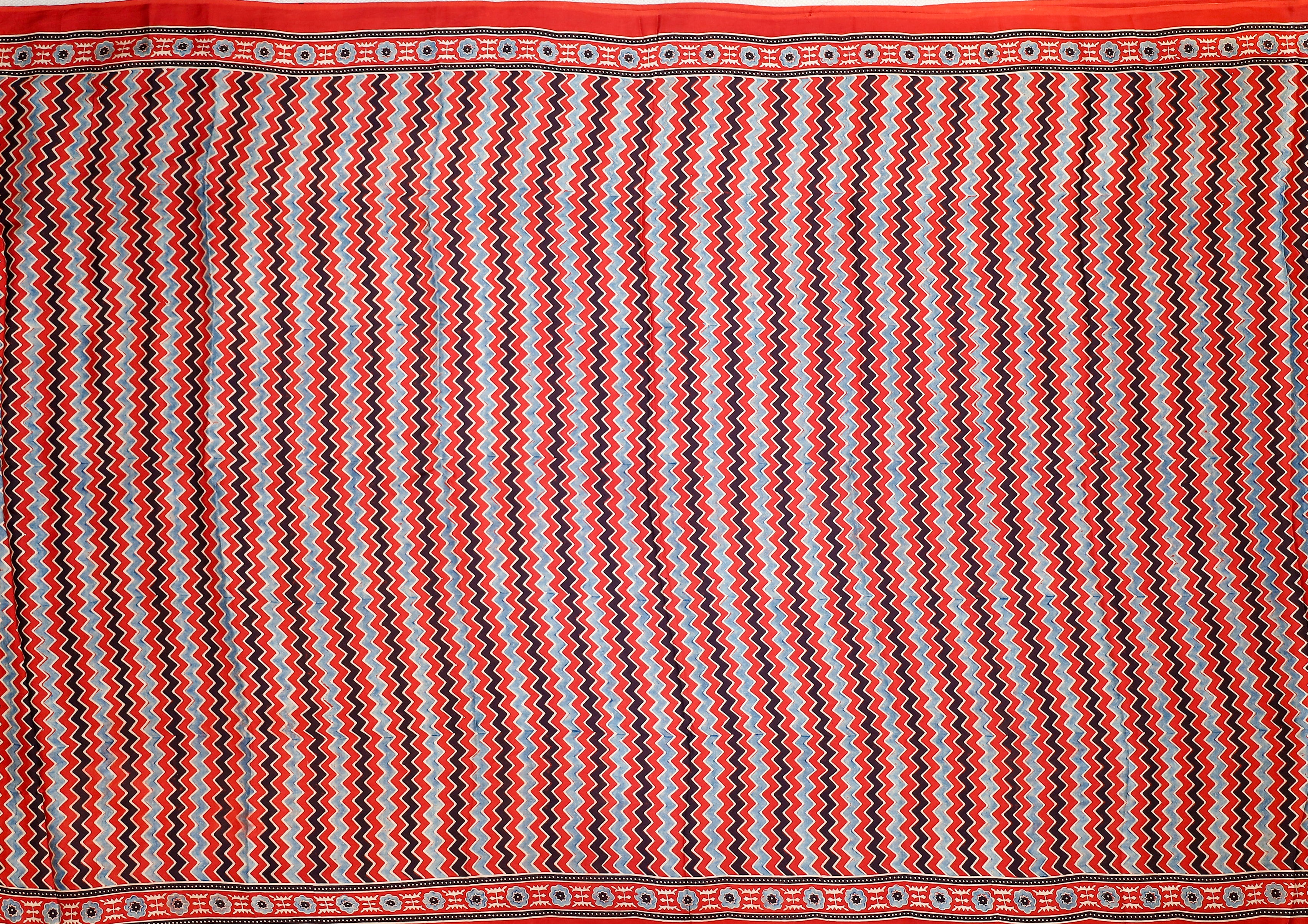 Ajrakh block printed Modal Silk Saree # 9